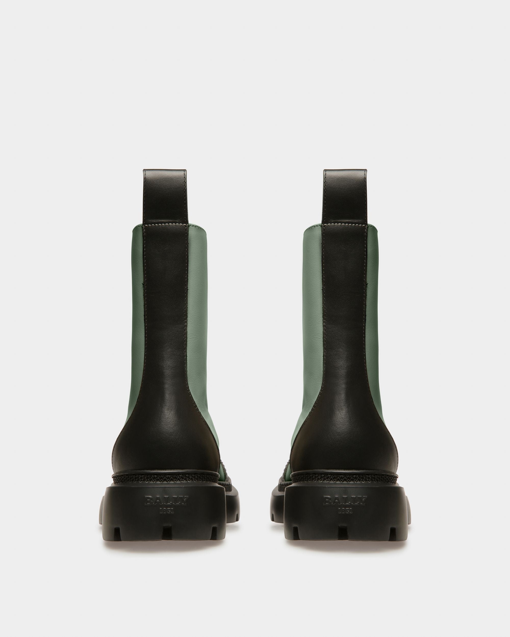 Giuli Leather Booties In Green - Women's - Bally - 04