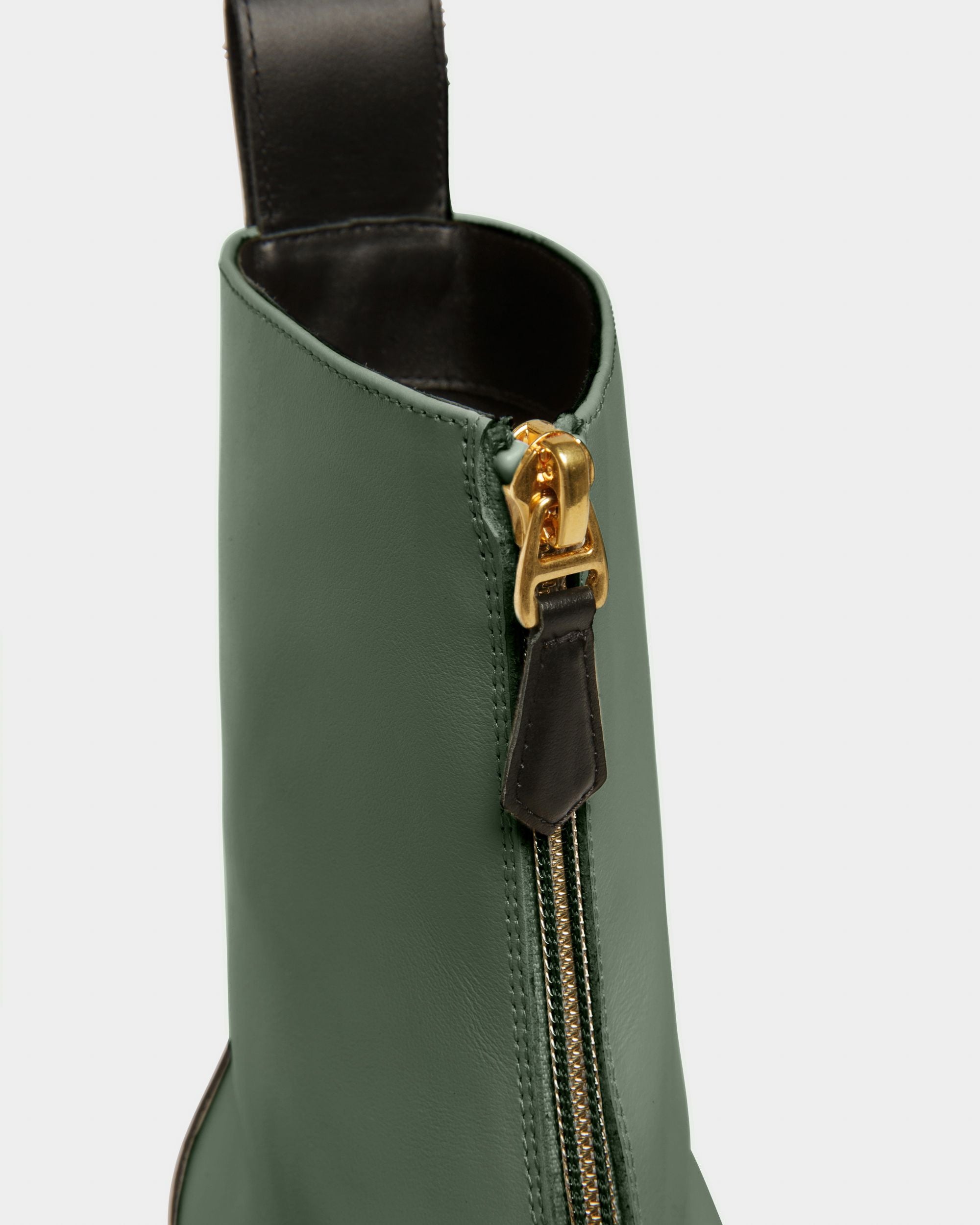 Giuli Leather Booties In Green - Women's - Bally - 06