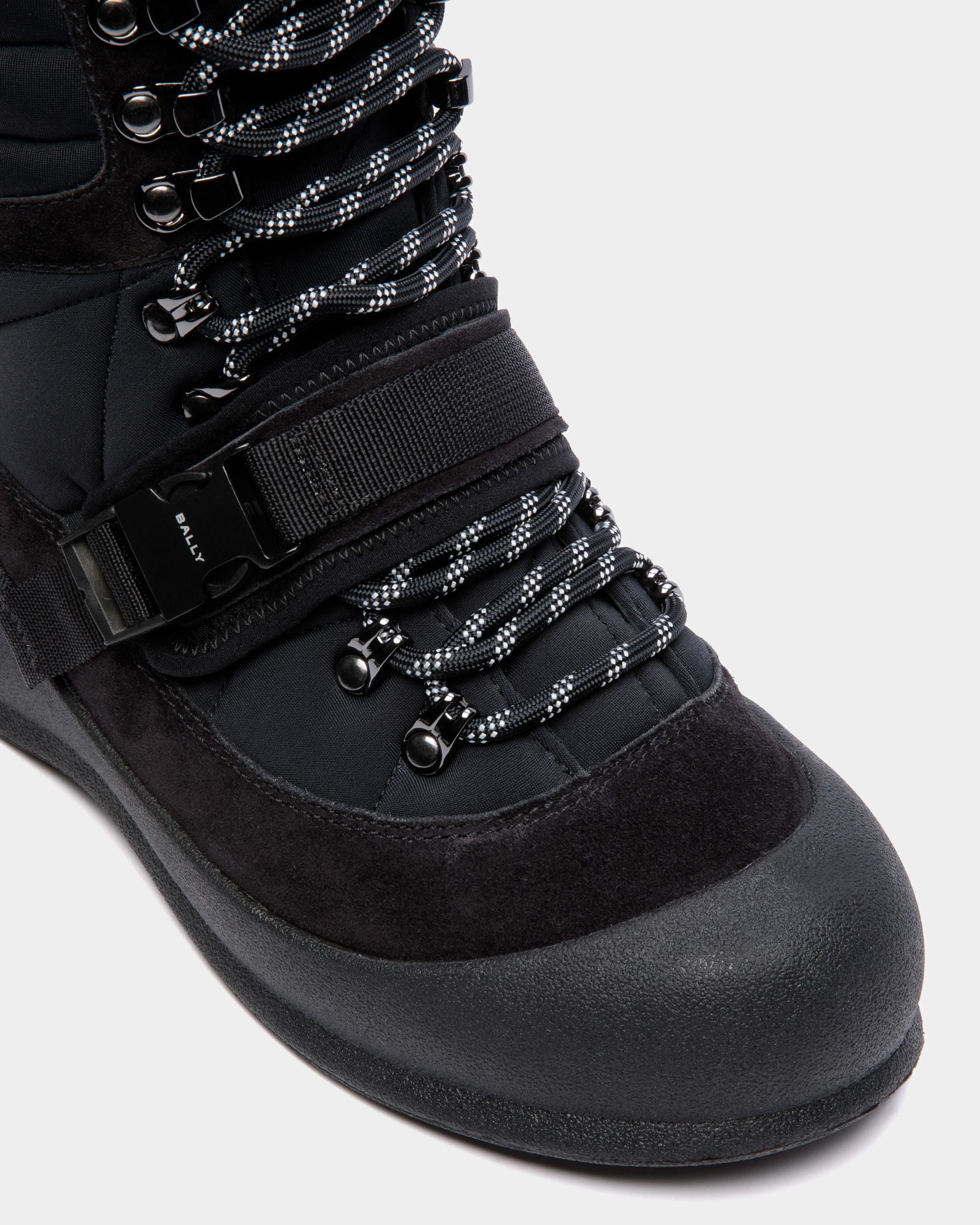 Frei Lace Up Boot In Black Nylon