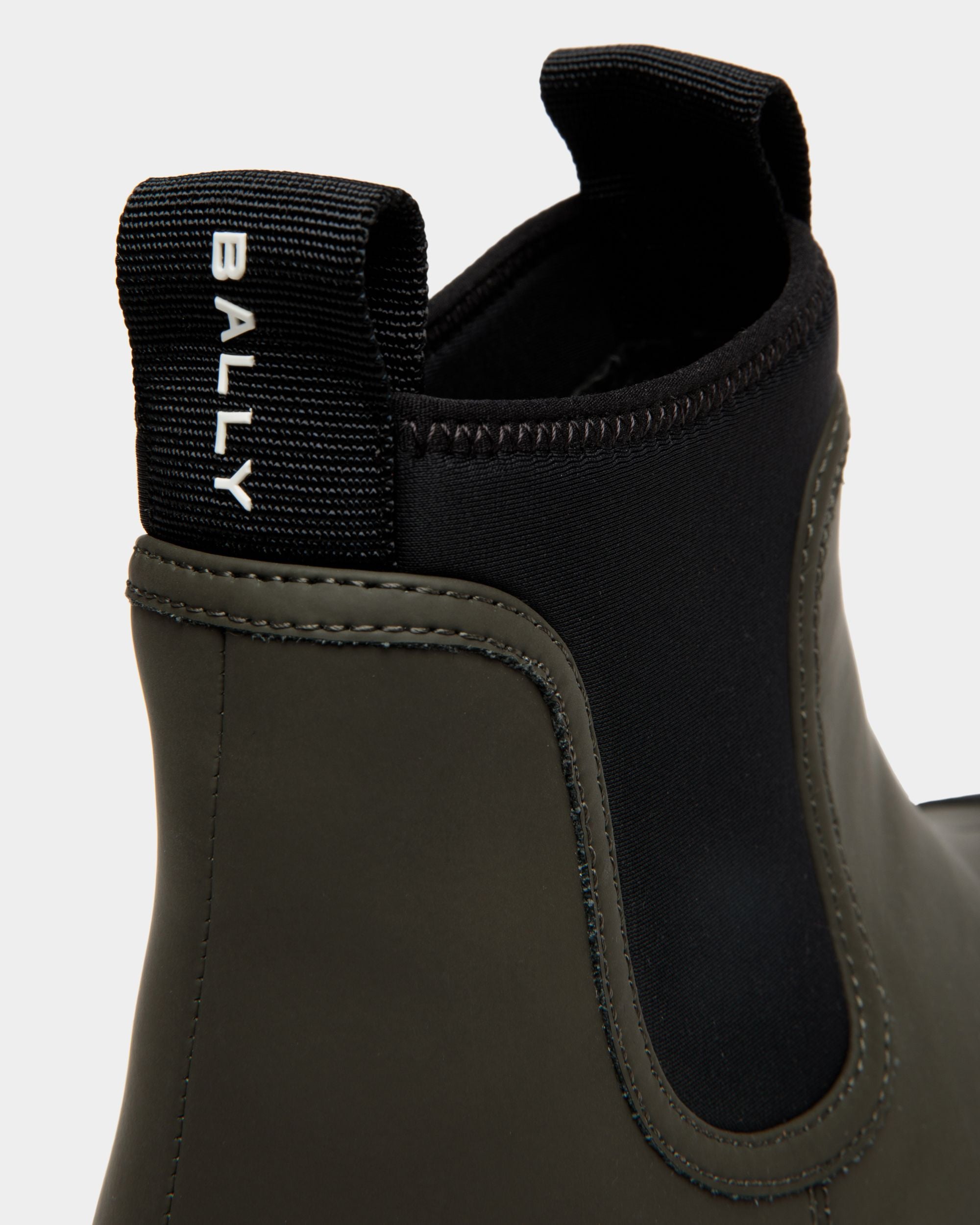 Bally Curling Bootie In Military Green And Black Leather - Women's - Bally - 04