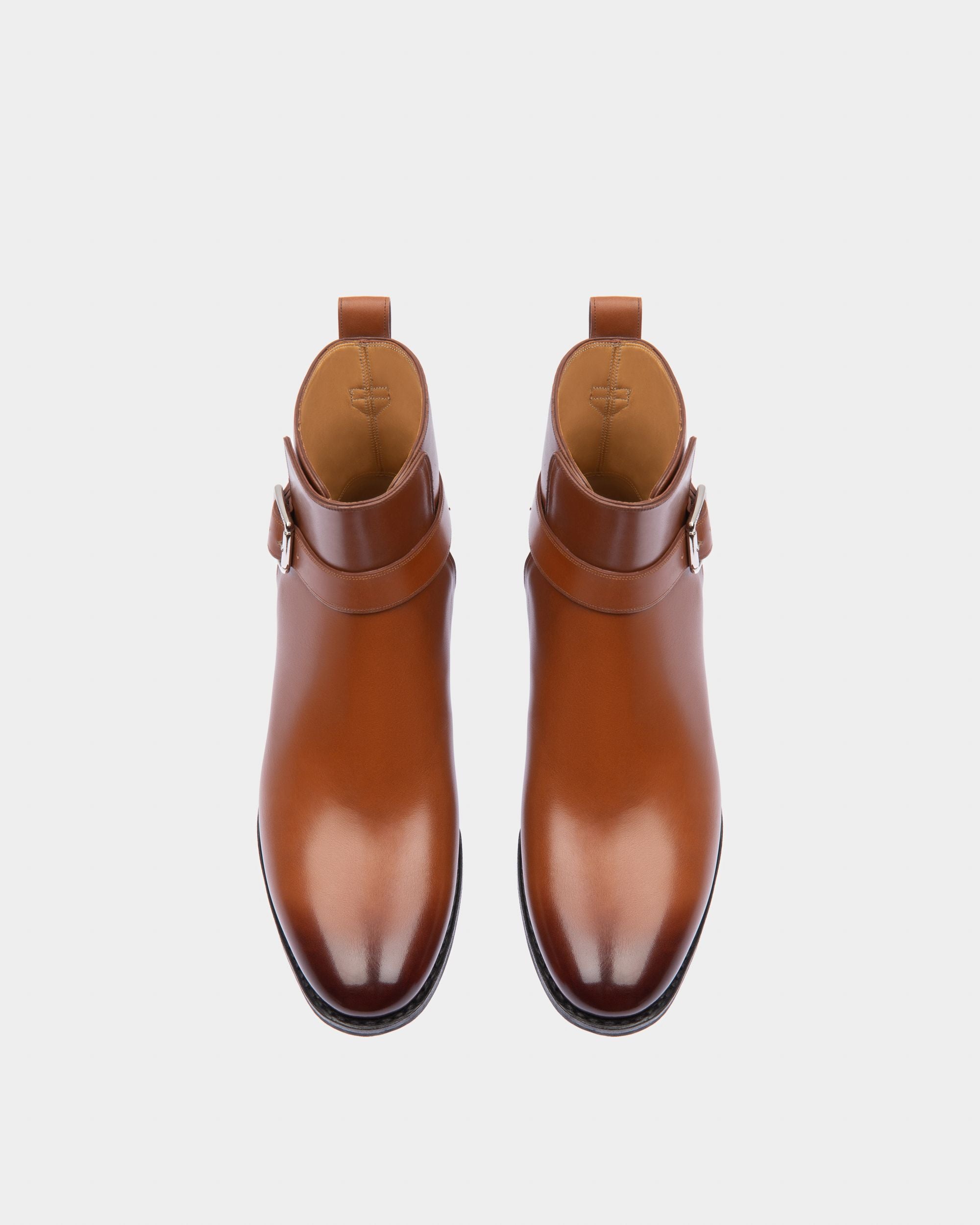 Filly Leather Booties In Brown - Women's - Bally - 02