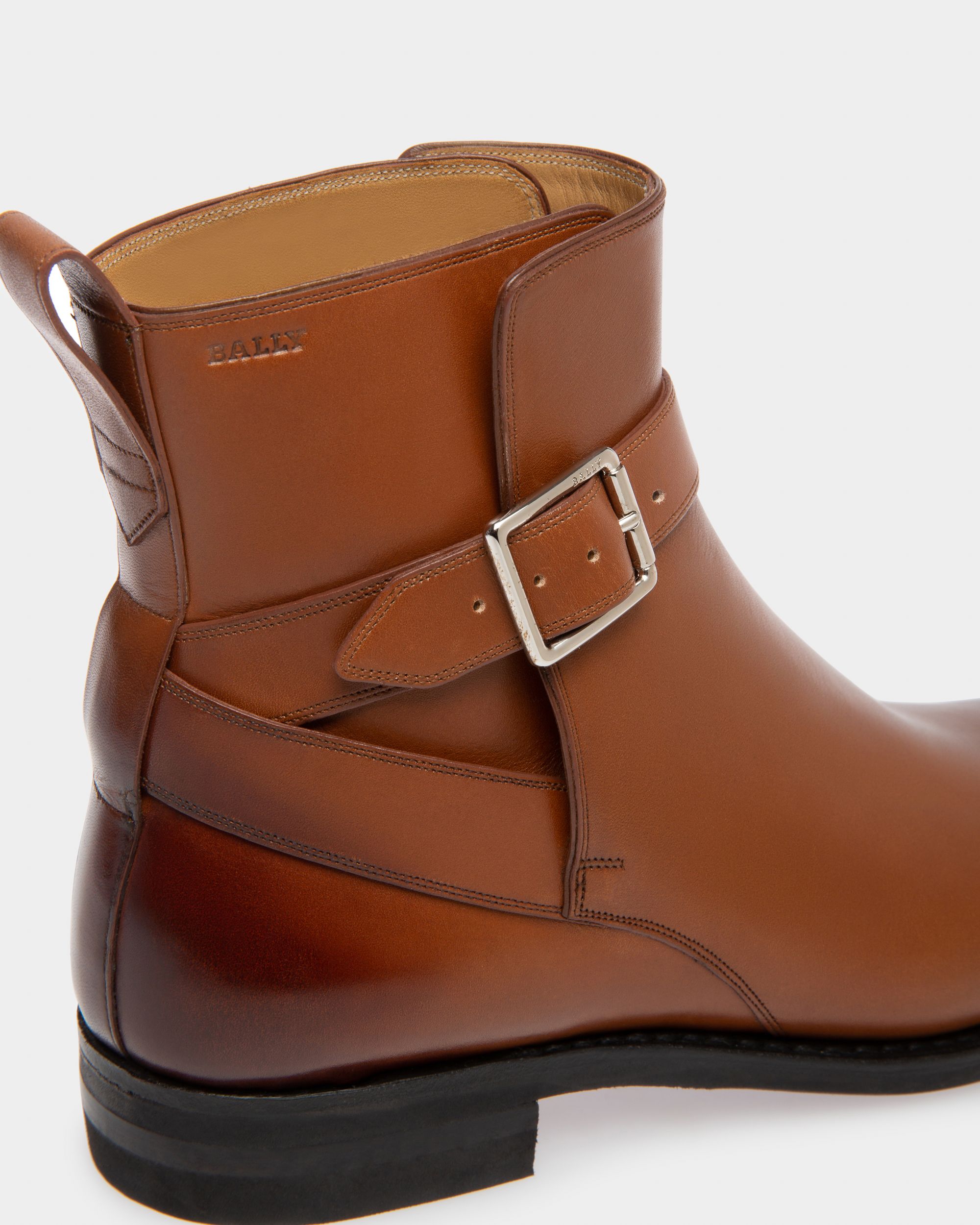 Filly Leather Booties In Brown - Women's - Bally - 06