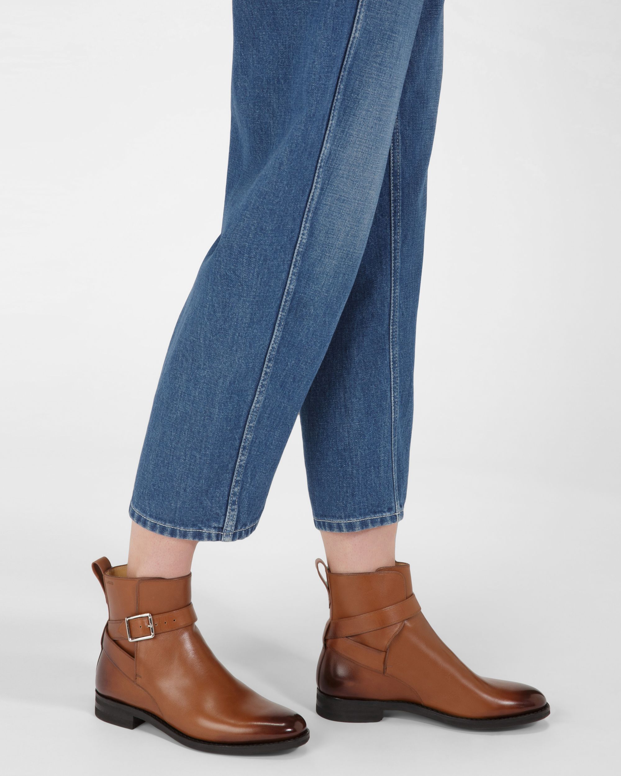 Filly Leather Booties In Brown - Women's - Bally - 07