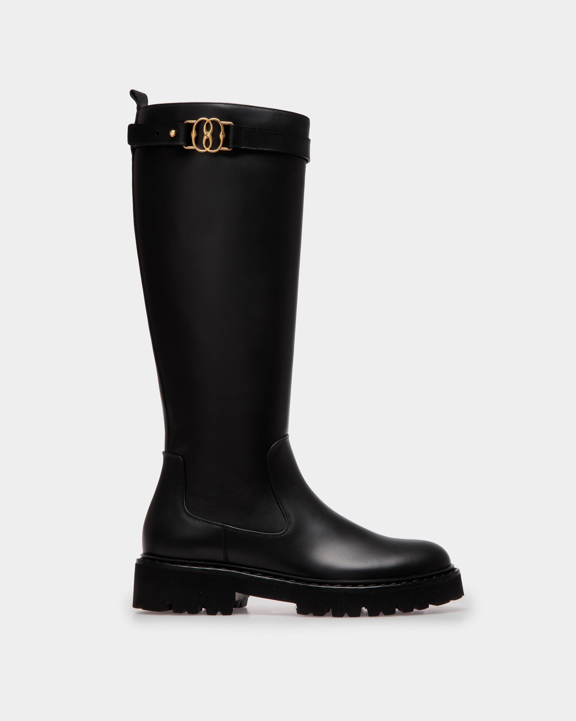 Enga Long Boots In Black Leather - Women's - Bally - 01