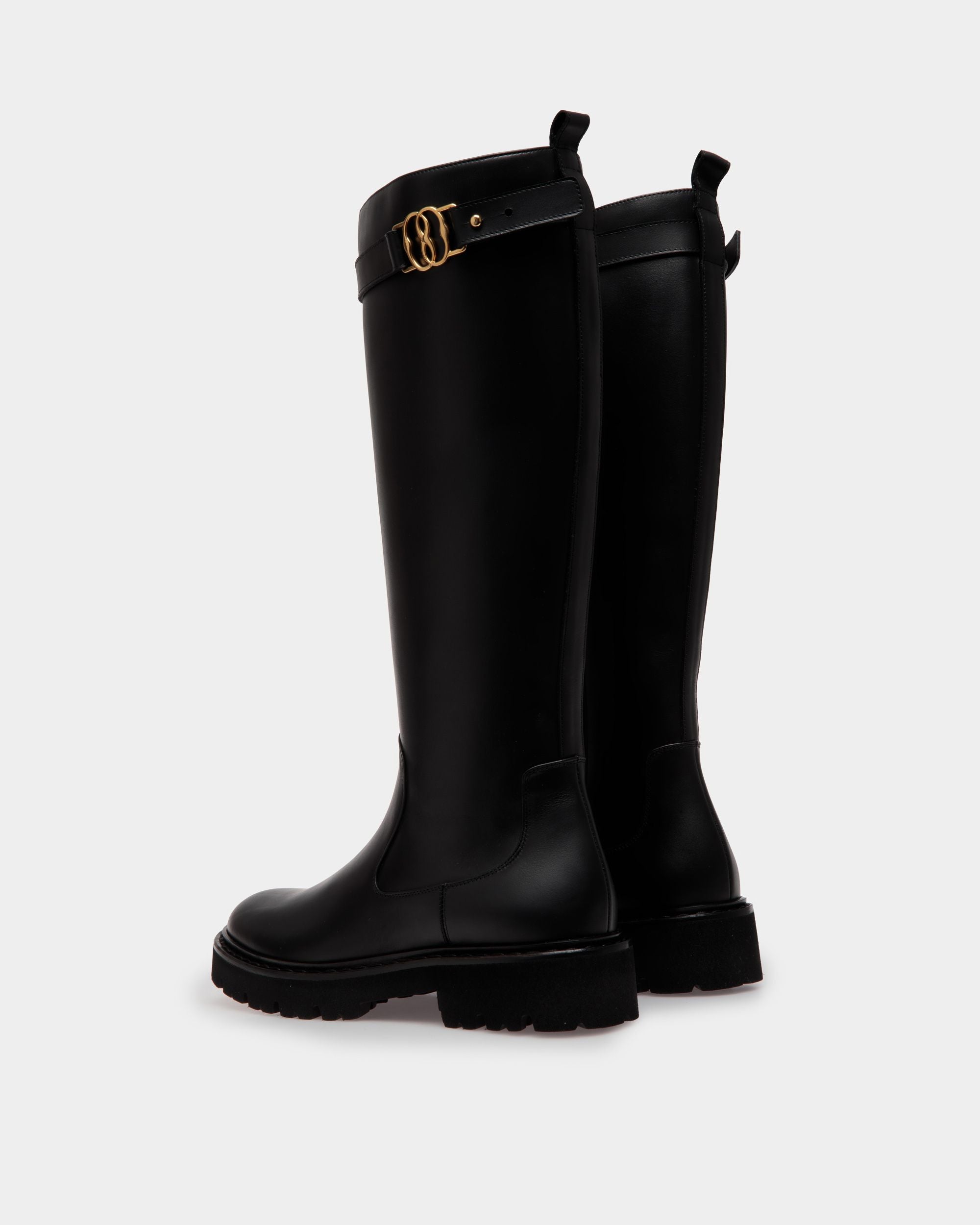 Enga Long Boots In Black Leather - Women's - Bally - 03