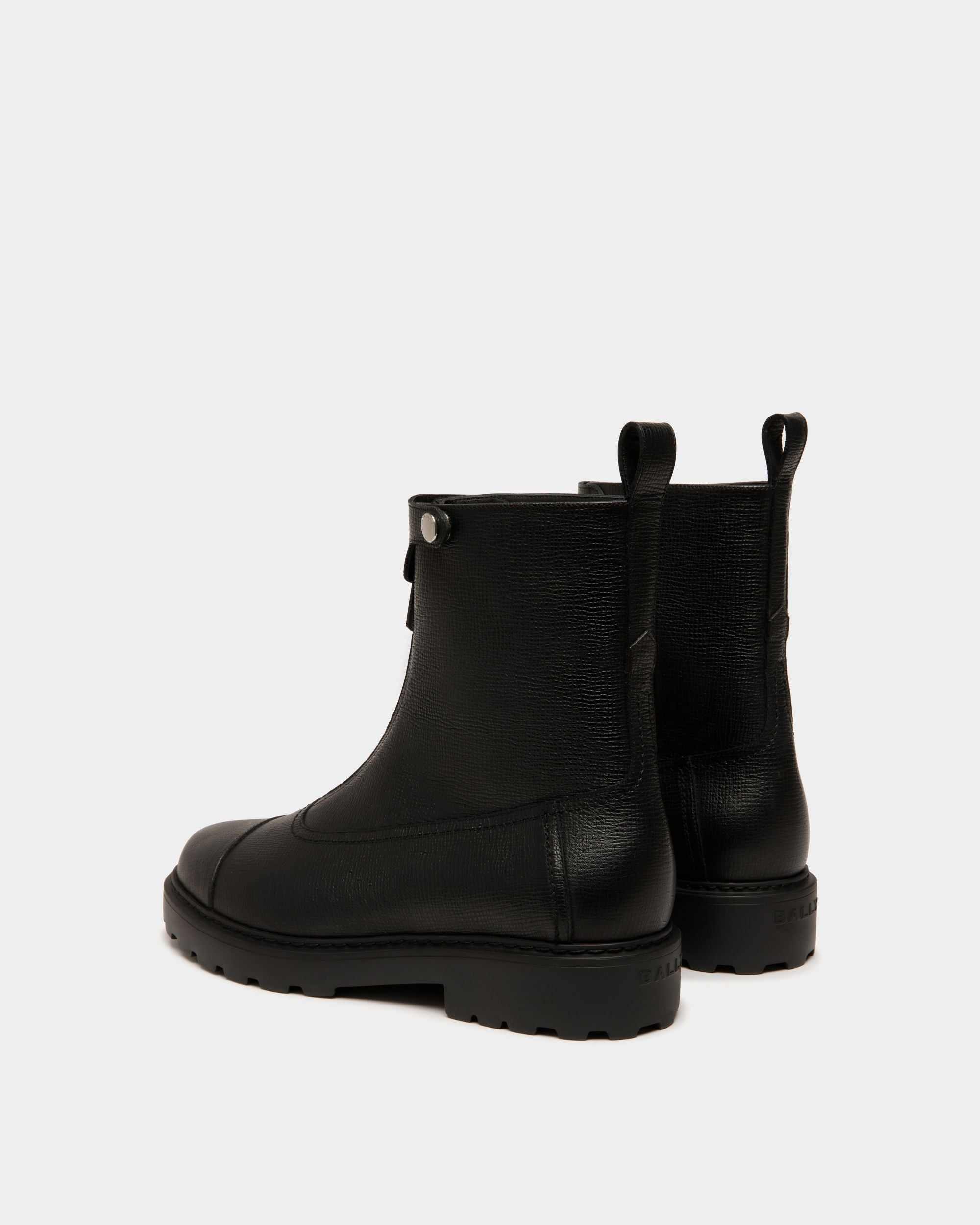 Gusto Bootie in Black Grained Leather - Women's - Bally - 03