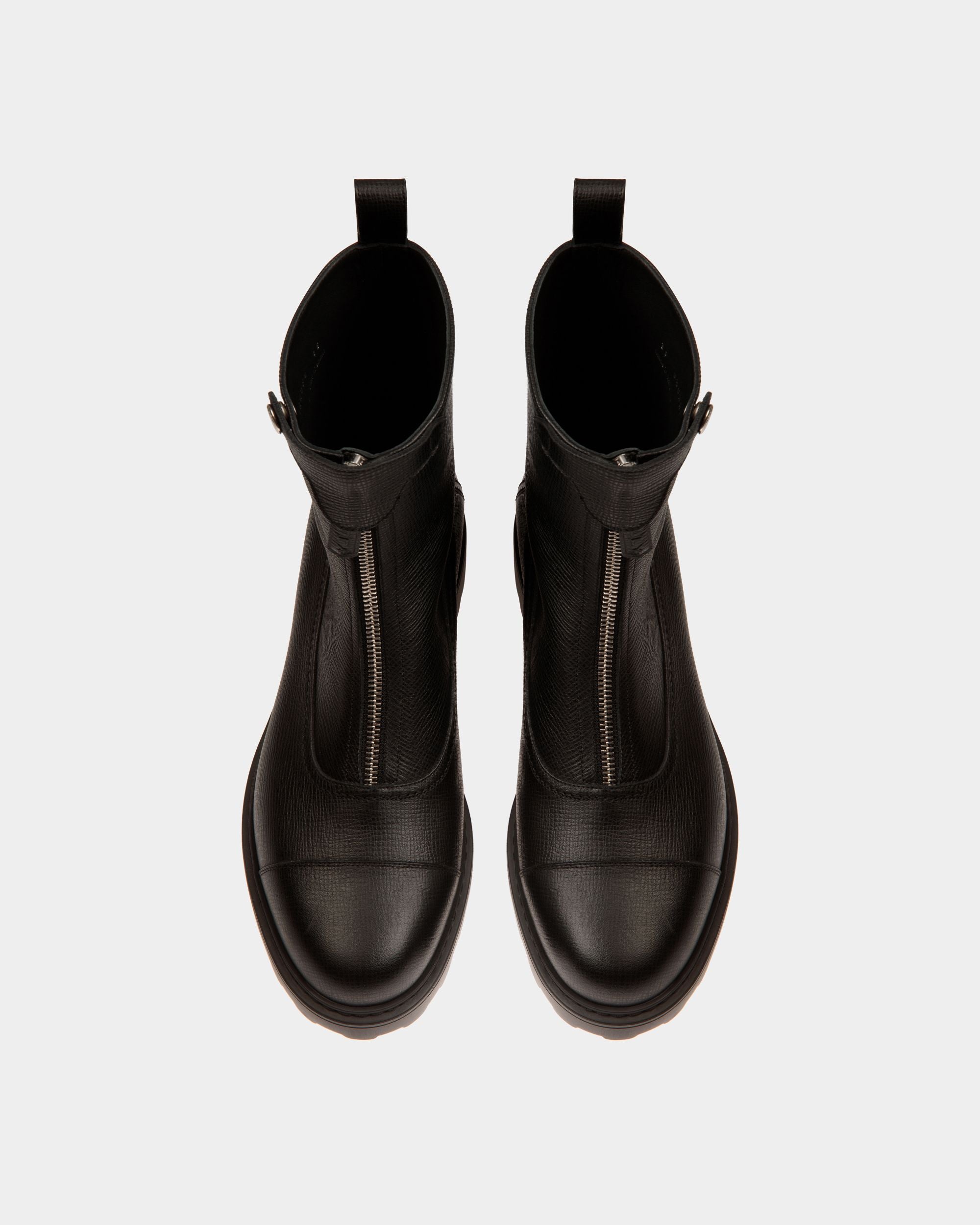 Gusto Bootie in Black Grained Leather - Women's - Bally - 04