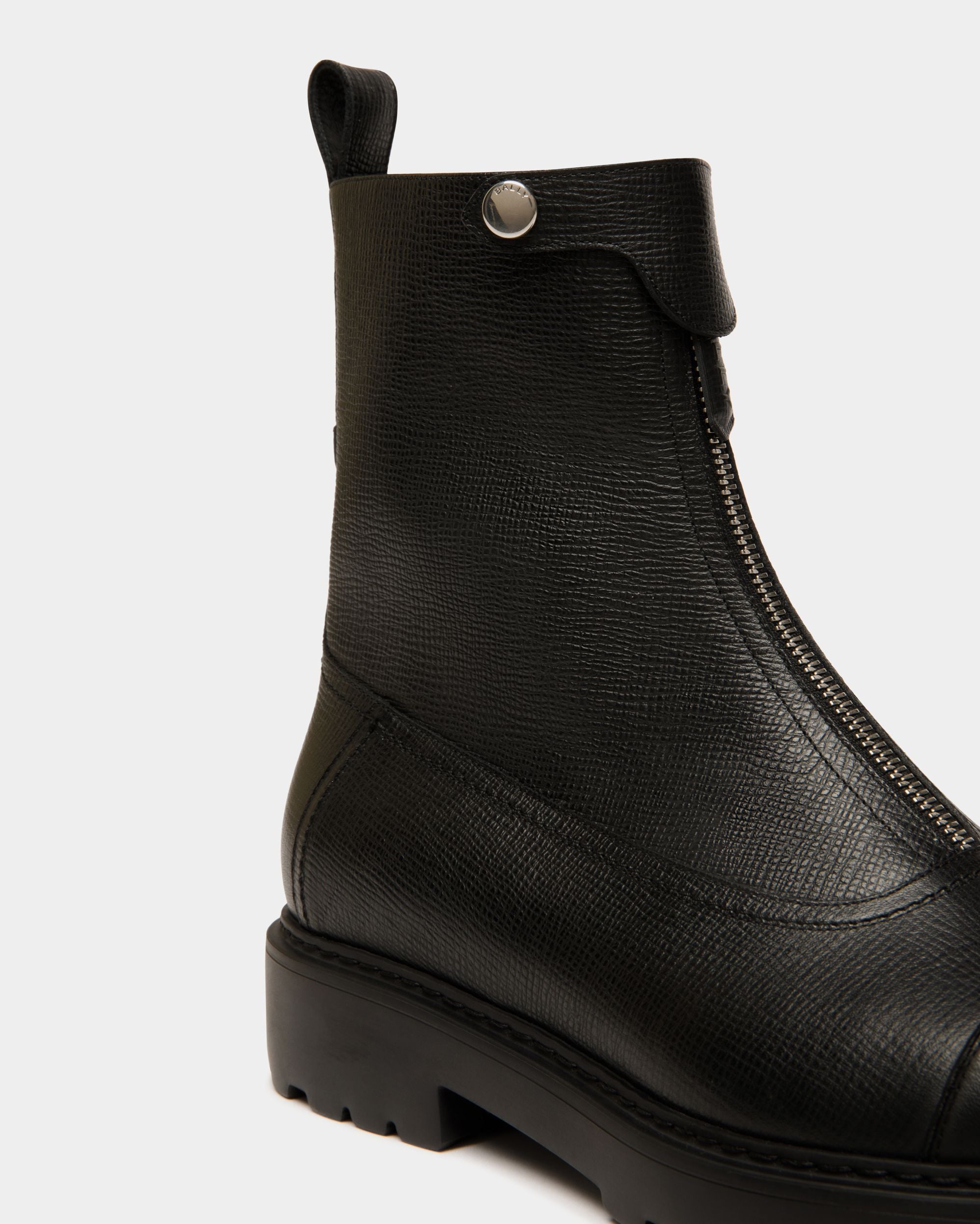 Gusto Bootie in Black Grained Leather - Women's - Bally - 05