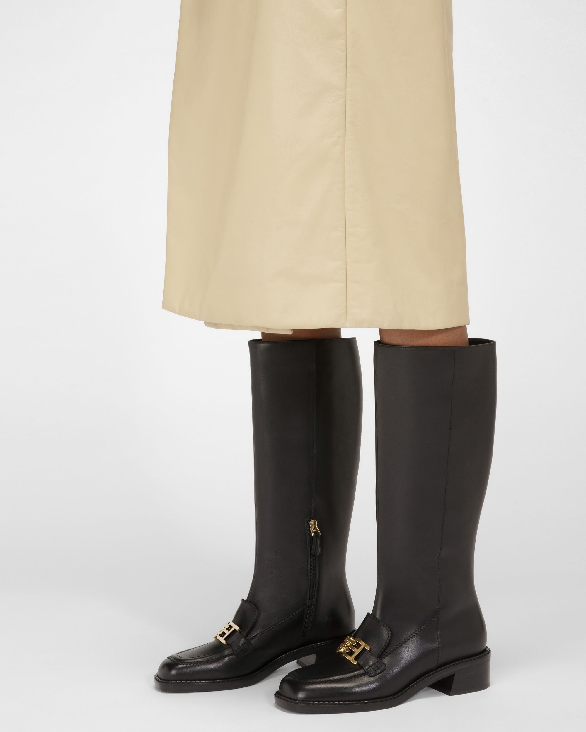 Ebele Leather Long Boots In Black - Women's - Bally - 06