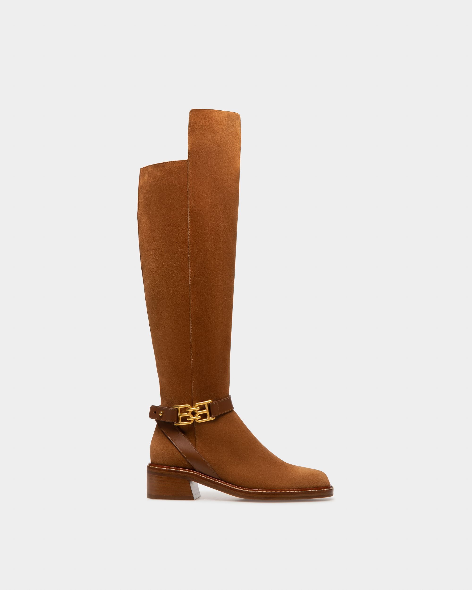 Eloire Leather Long Boots In Brown - Women's - Bally - 01