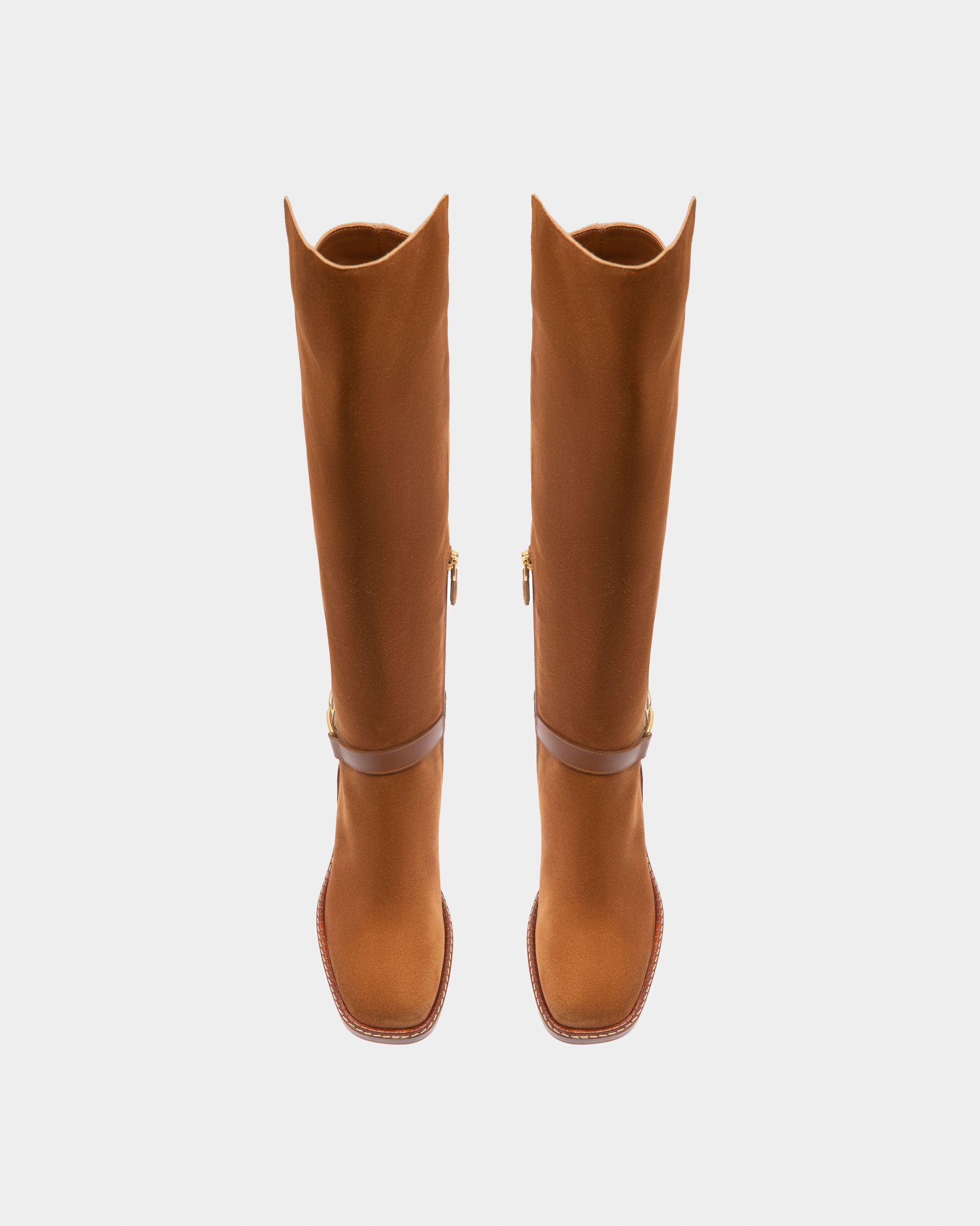 Eloire Leather Long Boots In Brown - Women's - Bally - 02