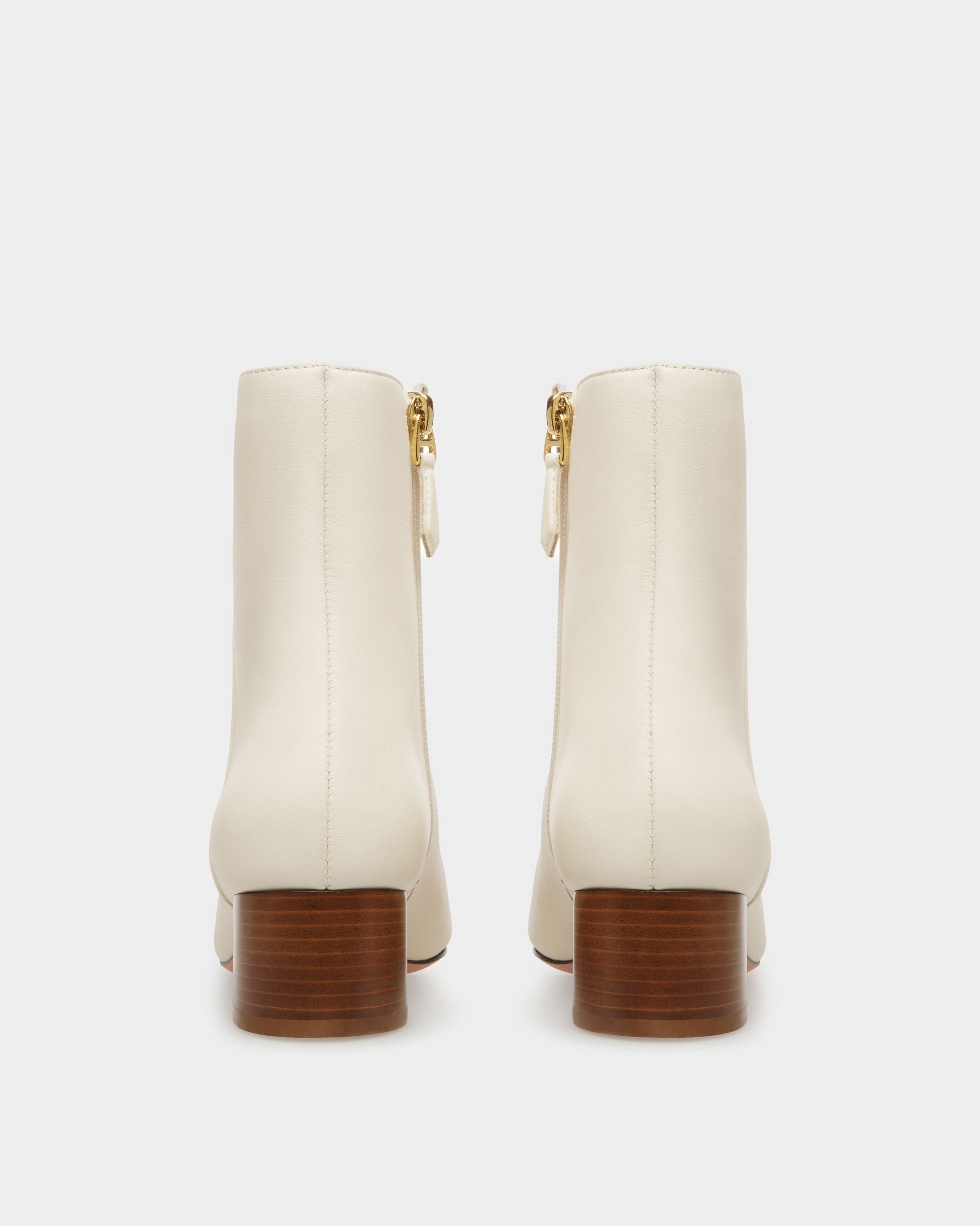 Glenda Leather Boots In Bone - Women's - Bally - 03