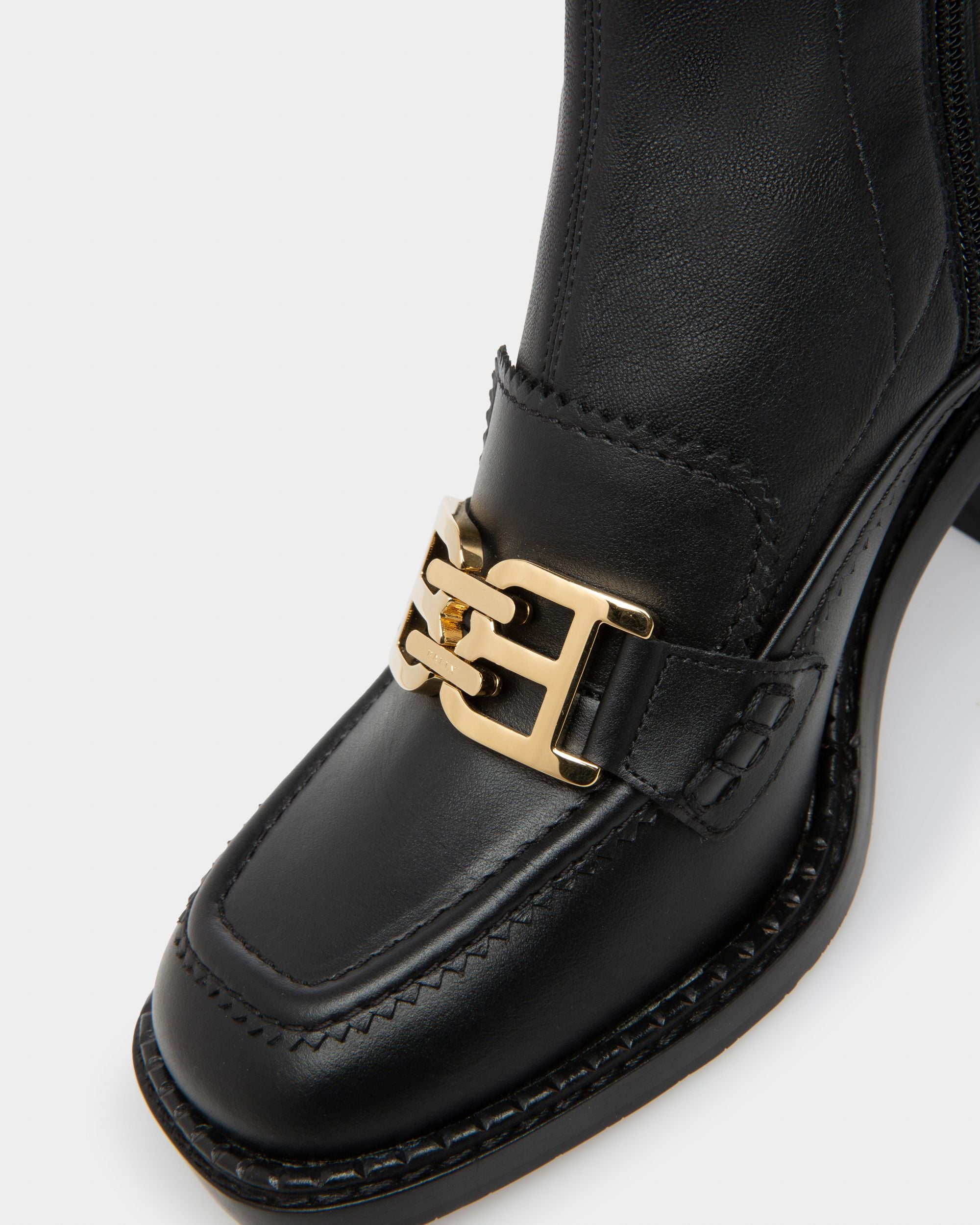 Enzy Leather Booties In Black - Women's - Bally - 05