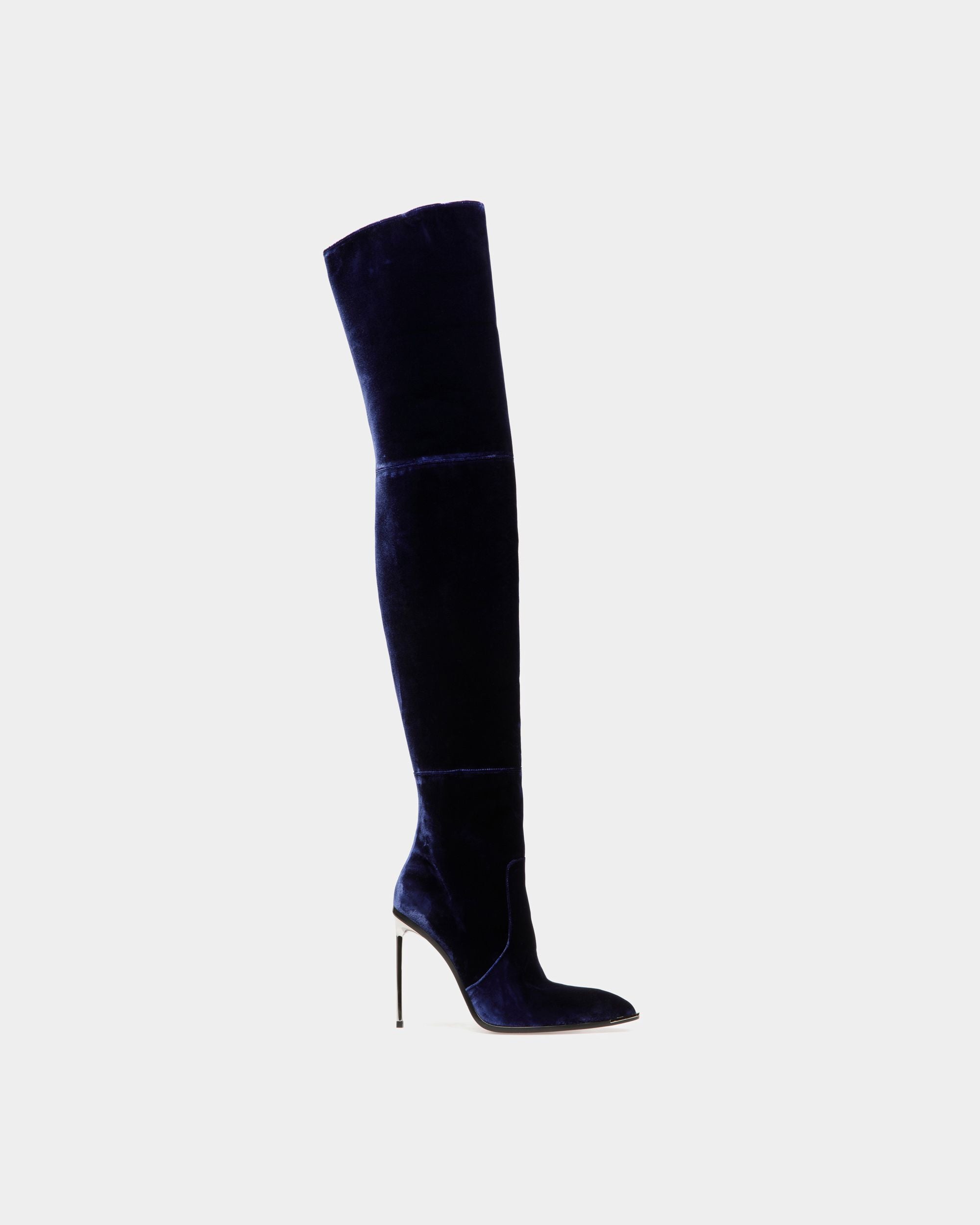 Hedy Boots In Marine Velvet - Women's - Bally - 01