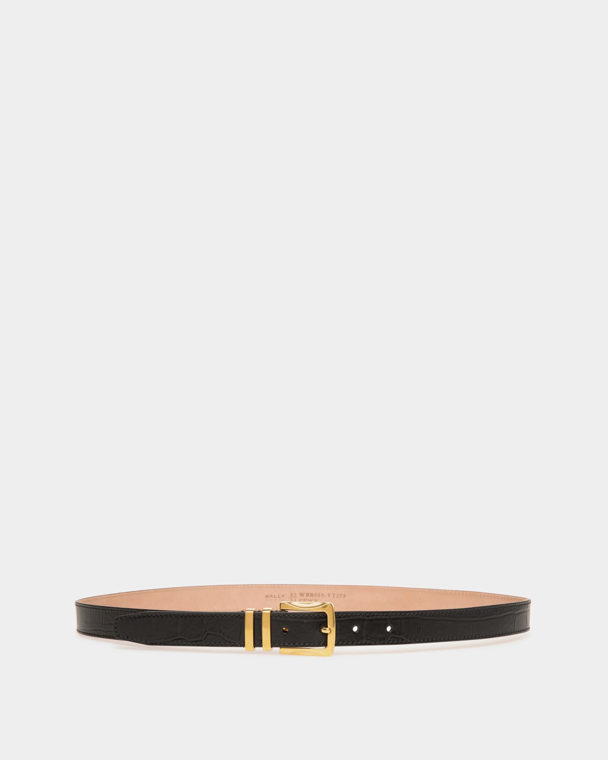 Baroque Fixed Belt In Black Leather - Women's - Bally - 01
