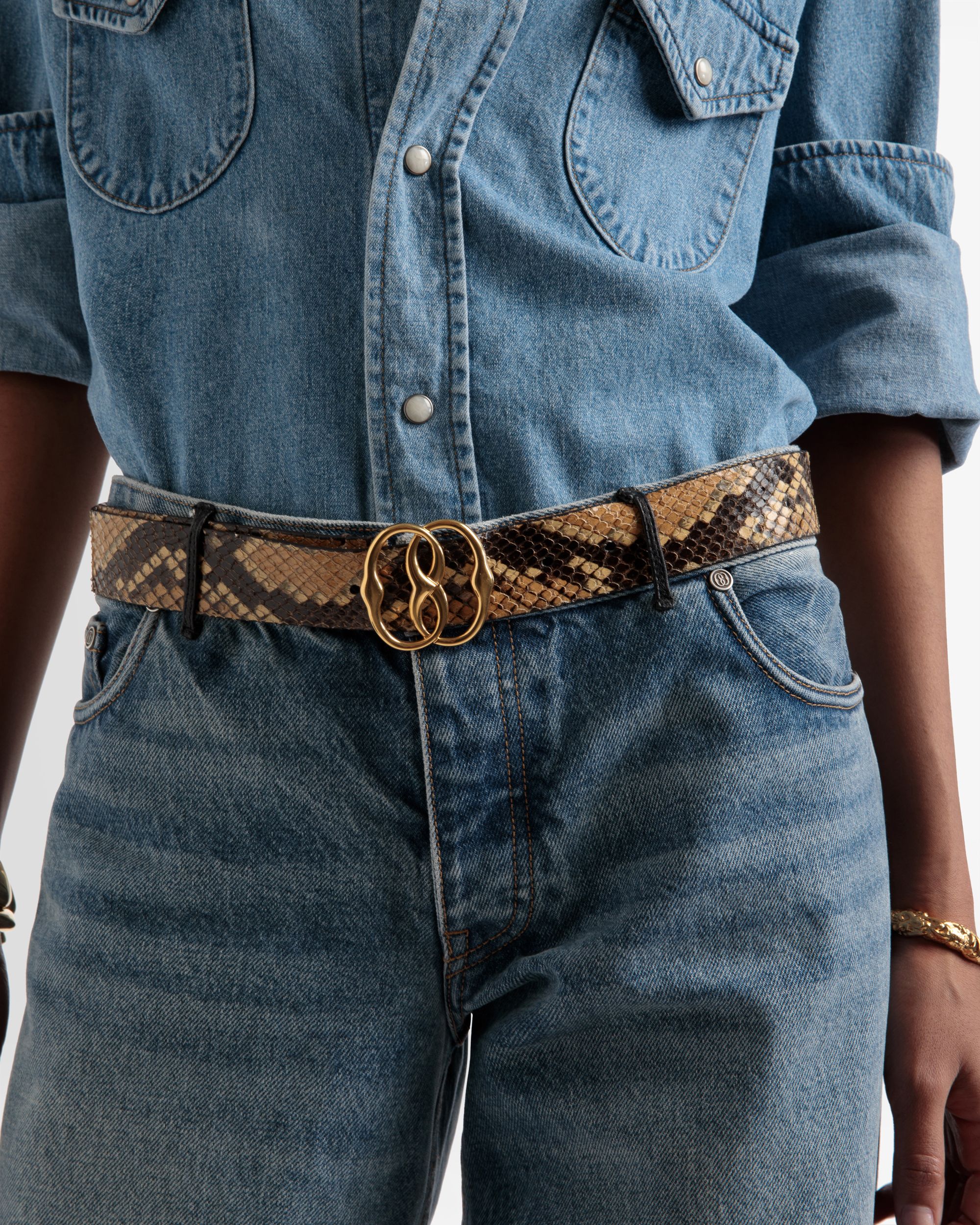 Emblem Phyton Printed 25mm Belt - Women's - Bally - 03
