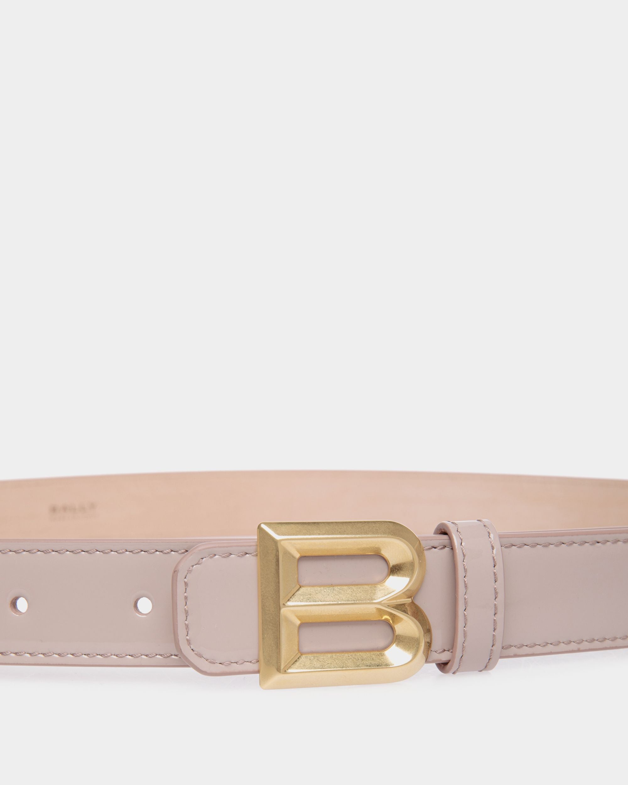 B Bold 25mm Belt In Light Beige Patent Leather - Women's - Bally - 03