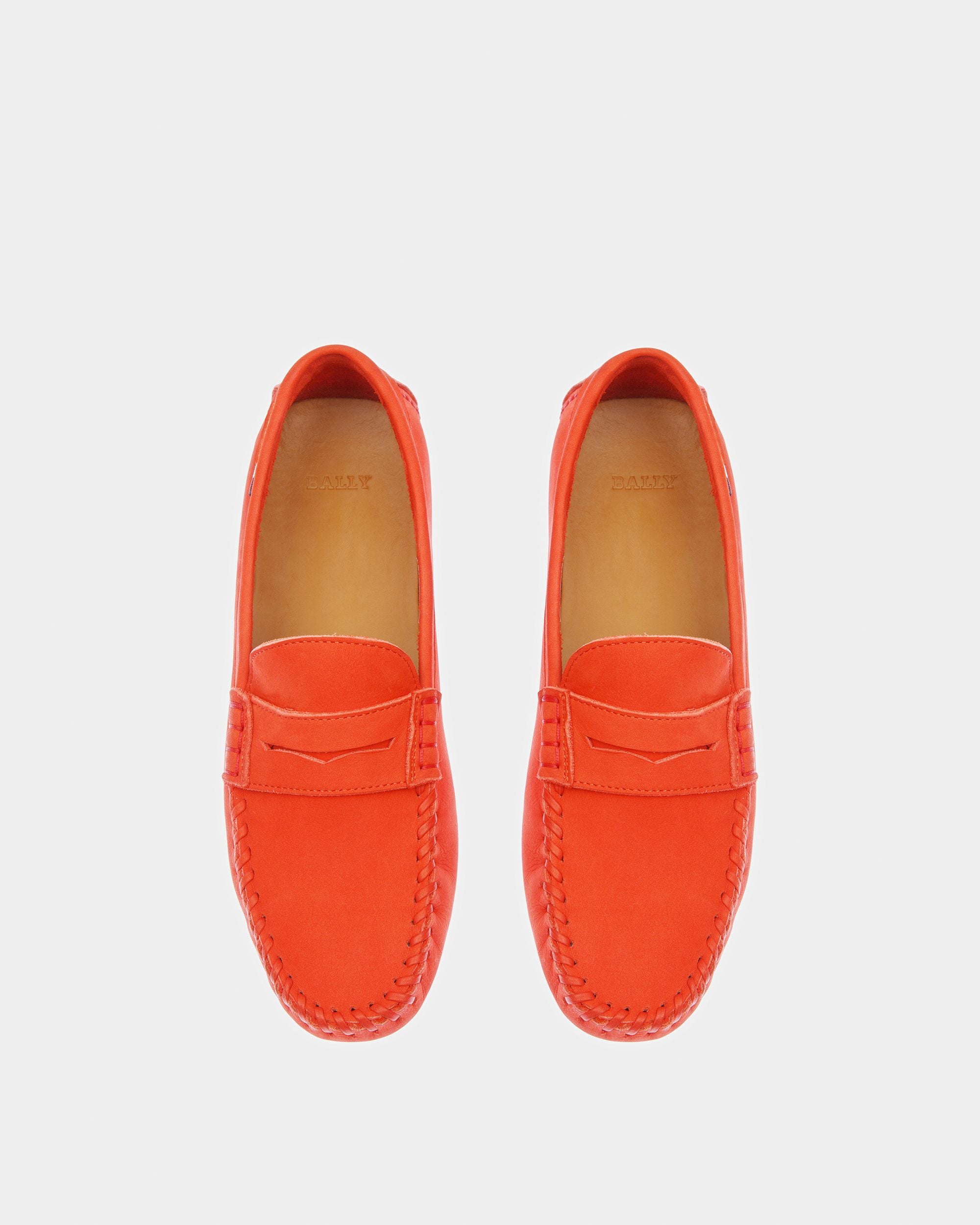 Lamby Leather Drivers In Orange - Women's - Bally - 02