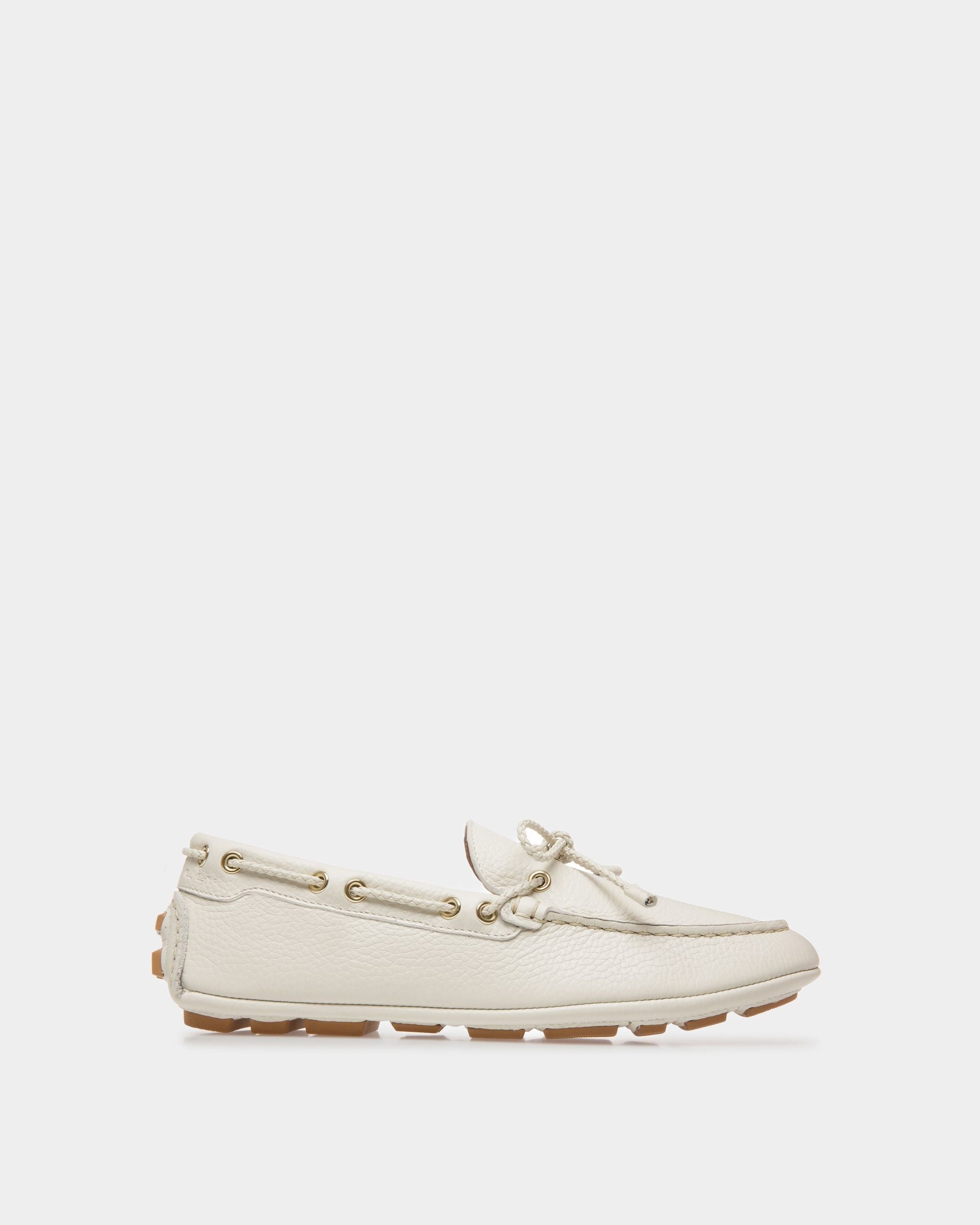 Women s Kerbs Drivers In Dusty White Leather Bally