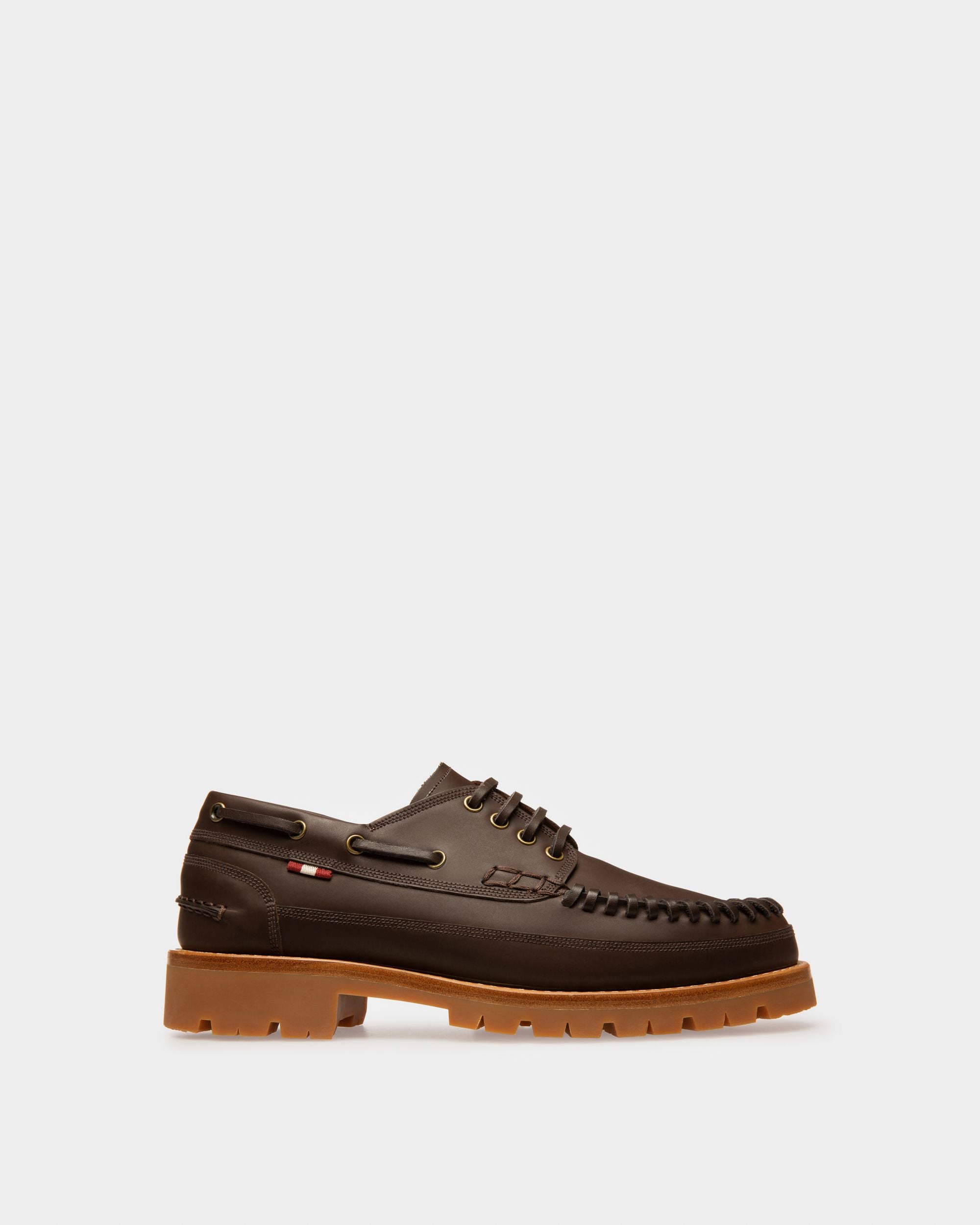 Tristan Leather Moccasin In Brown - Women's - Bally - 01