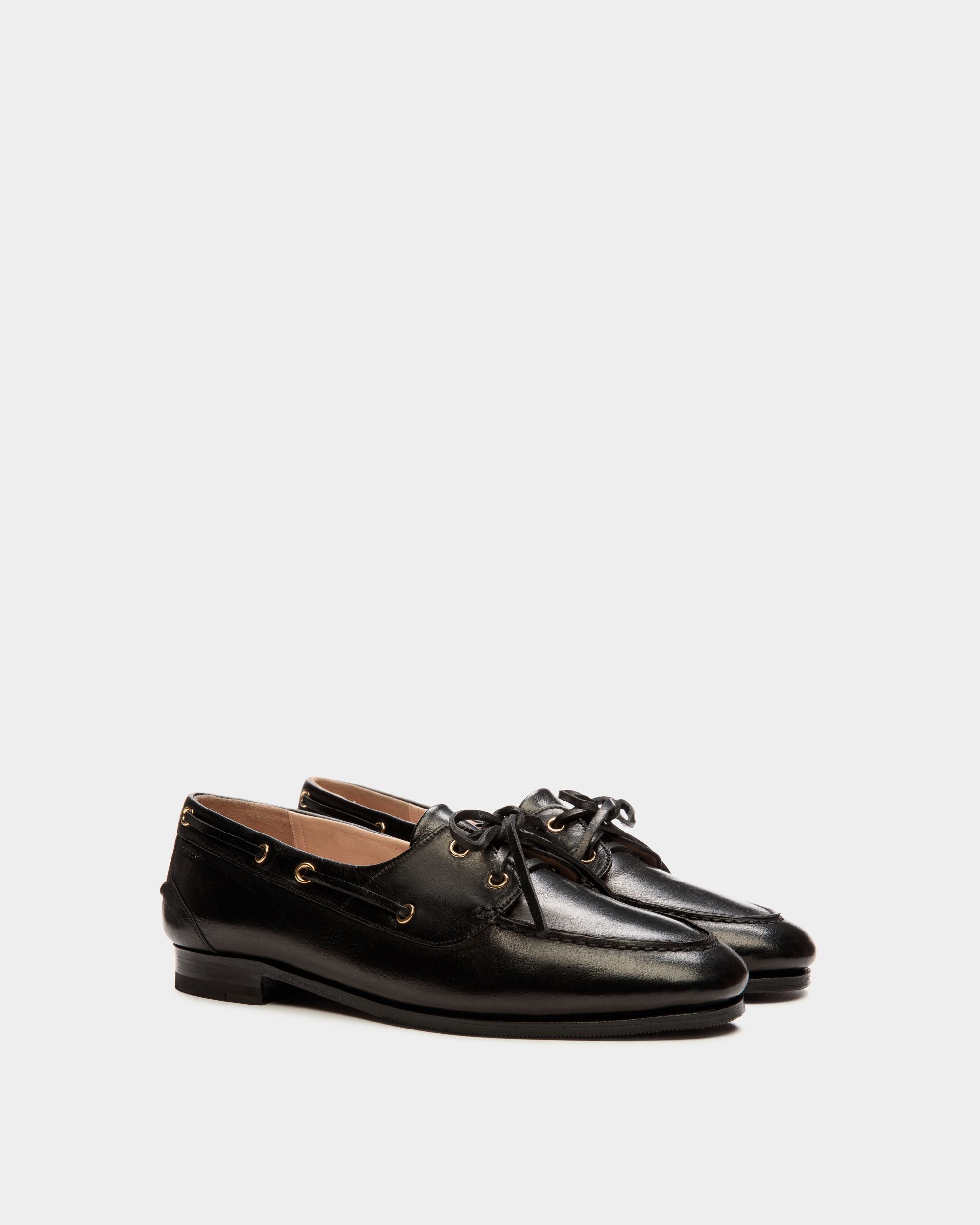 Plume Moccasin In Black Leather - Women's - Bally - 03
