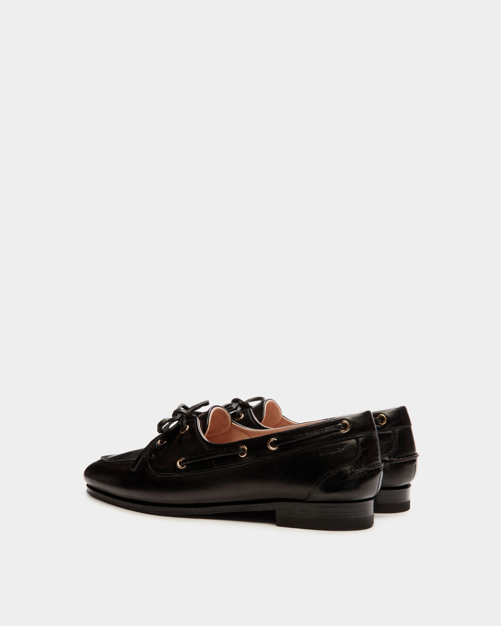 Plume Moccasin In Black Leather - Women's - Bally - 04