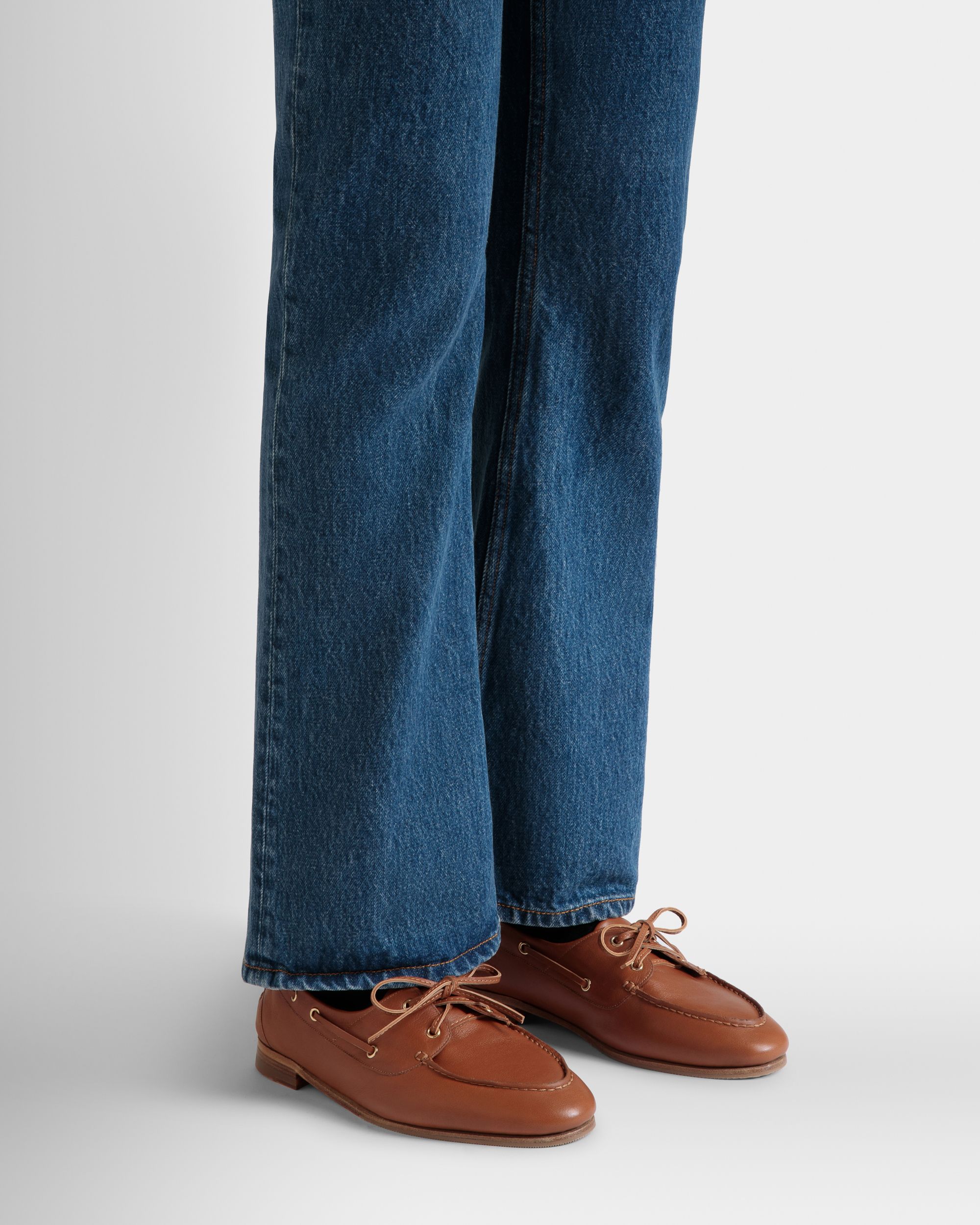 Plume Moccasin in Brown Leather - Women's - Bally - 02