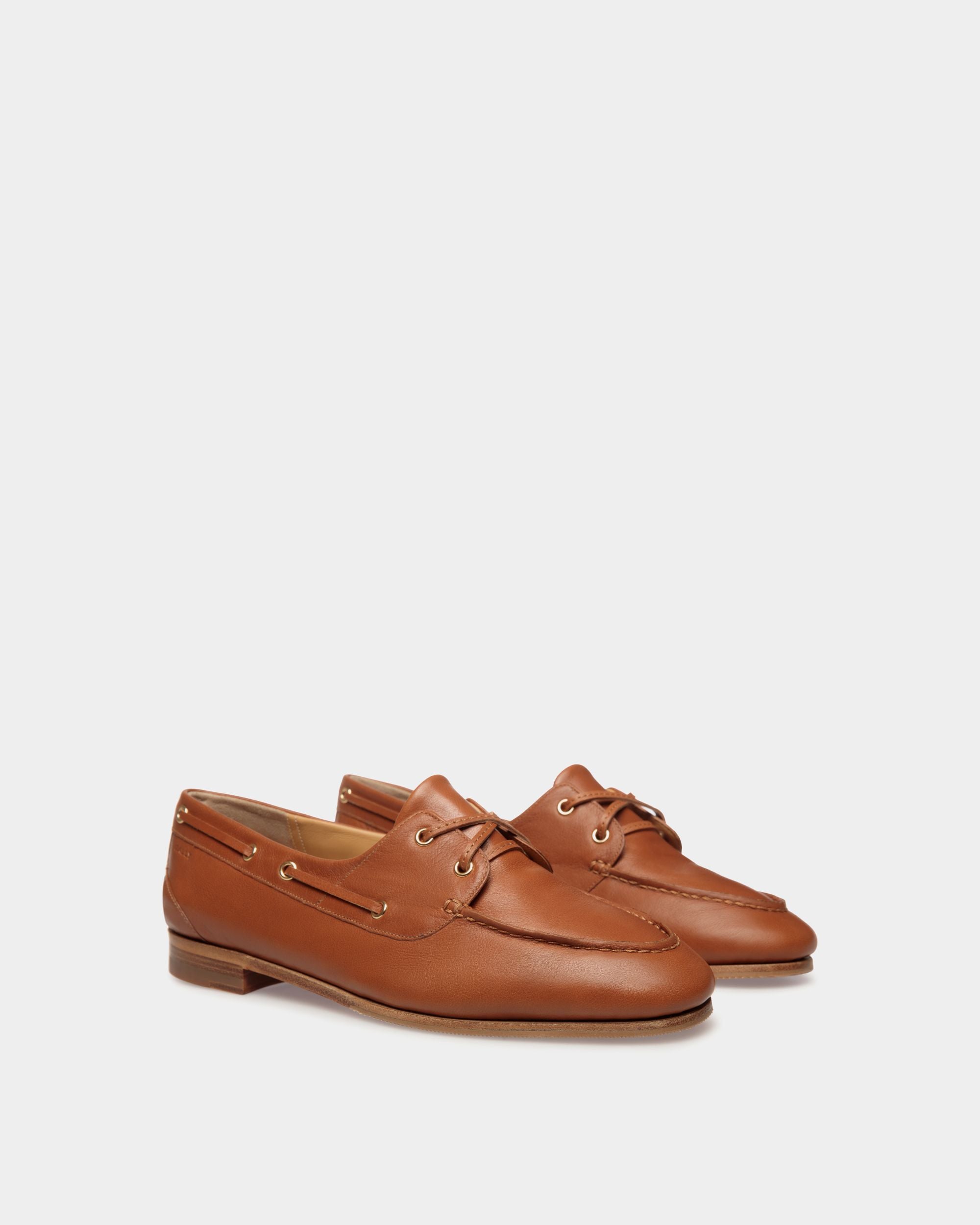 Plume Moccasin in Brown Leather - Women's - Bally - 03