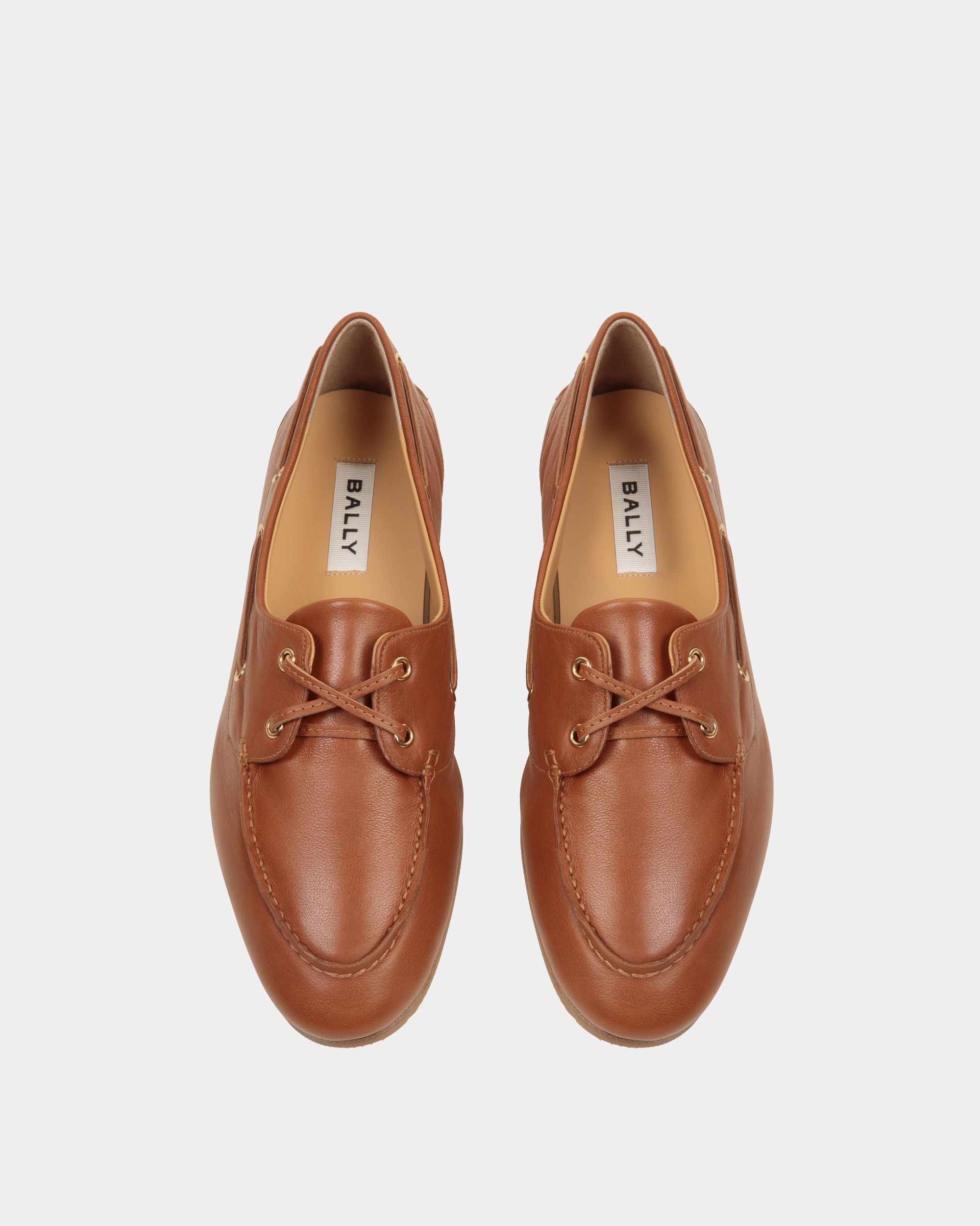 Plume Moccasin in Brown Leather - Women's - Bally - 05