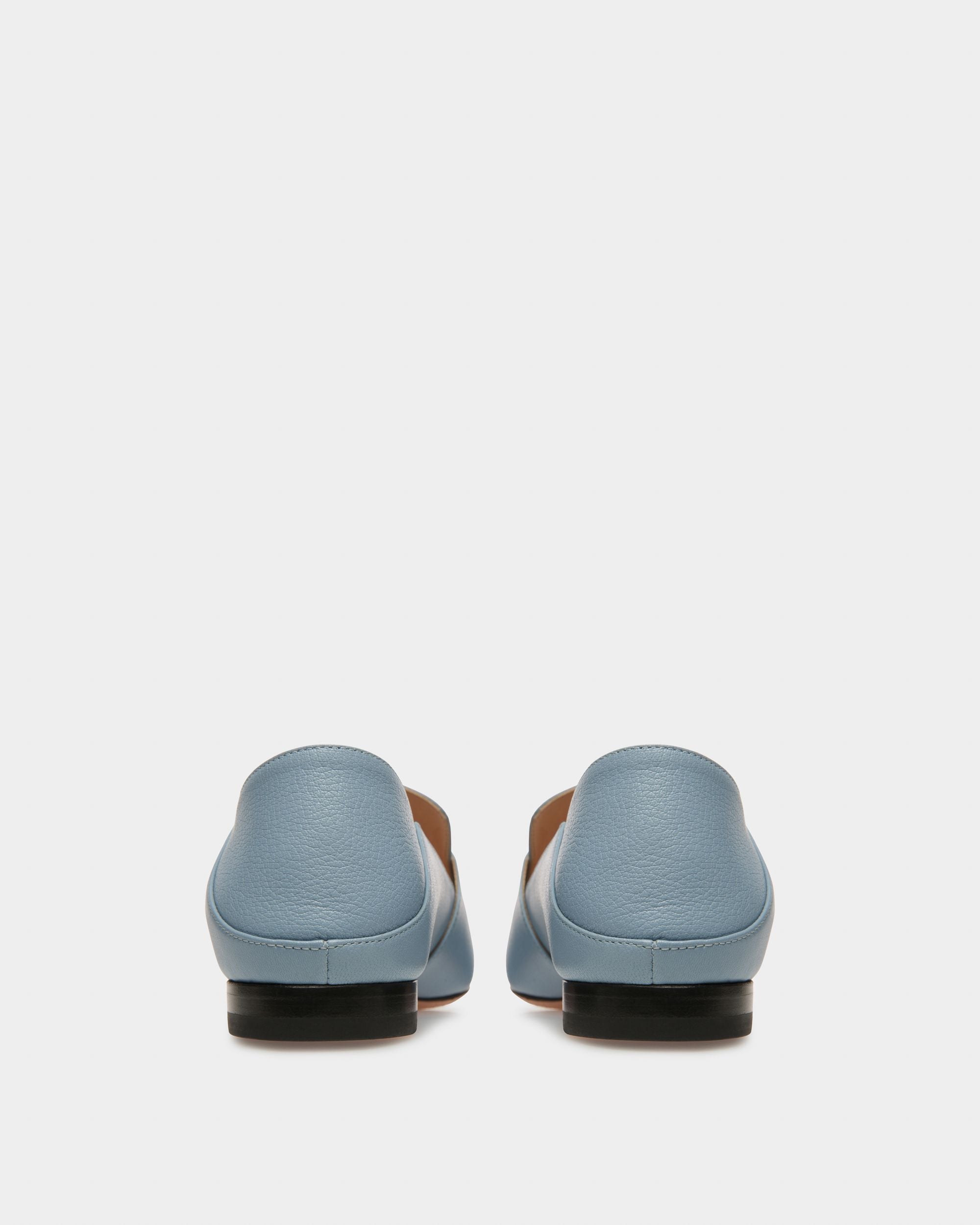 Janelle Leather Loafers In Light Blue - Women's - Bally - 03