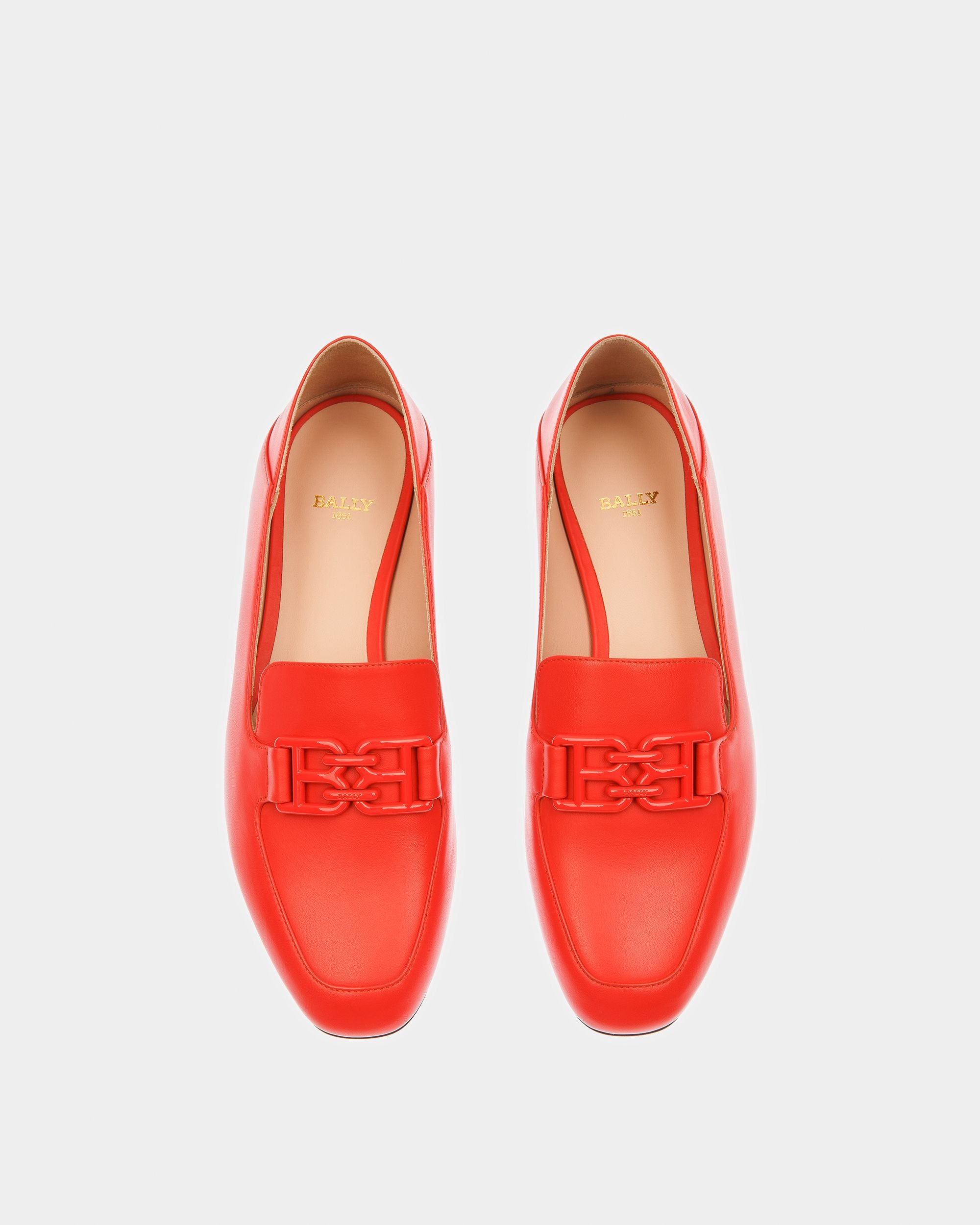 Ellah Leather Slippers In Orange - Women's - Bally - 02