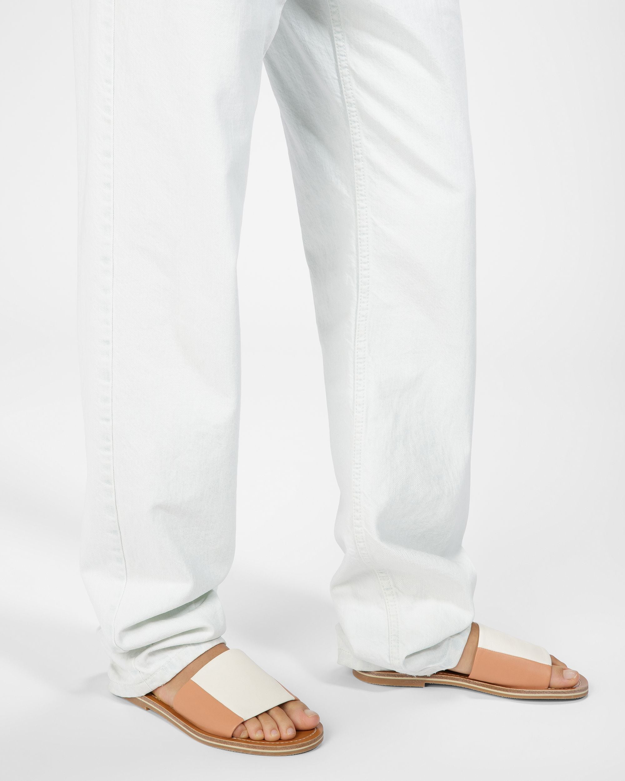Bianka Leather Slides In Peach And Bone - Women's - Bally - 06