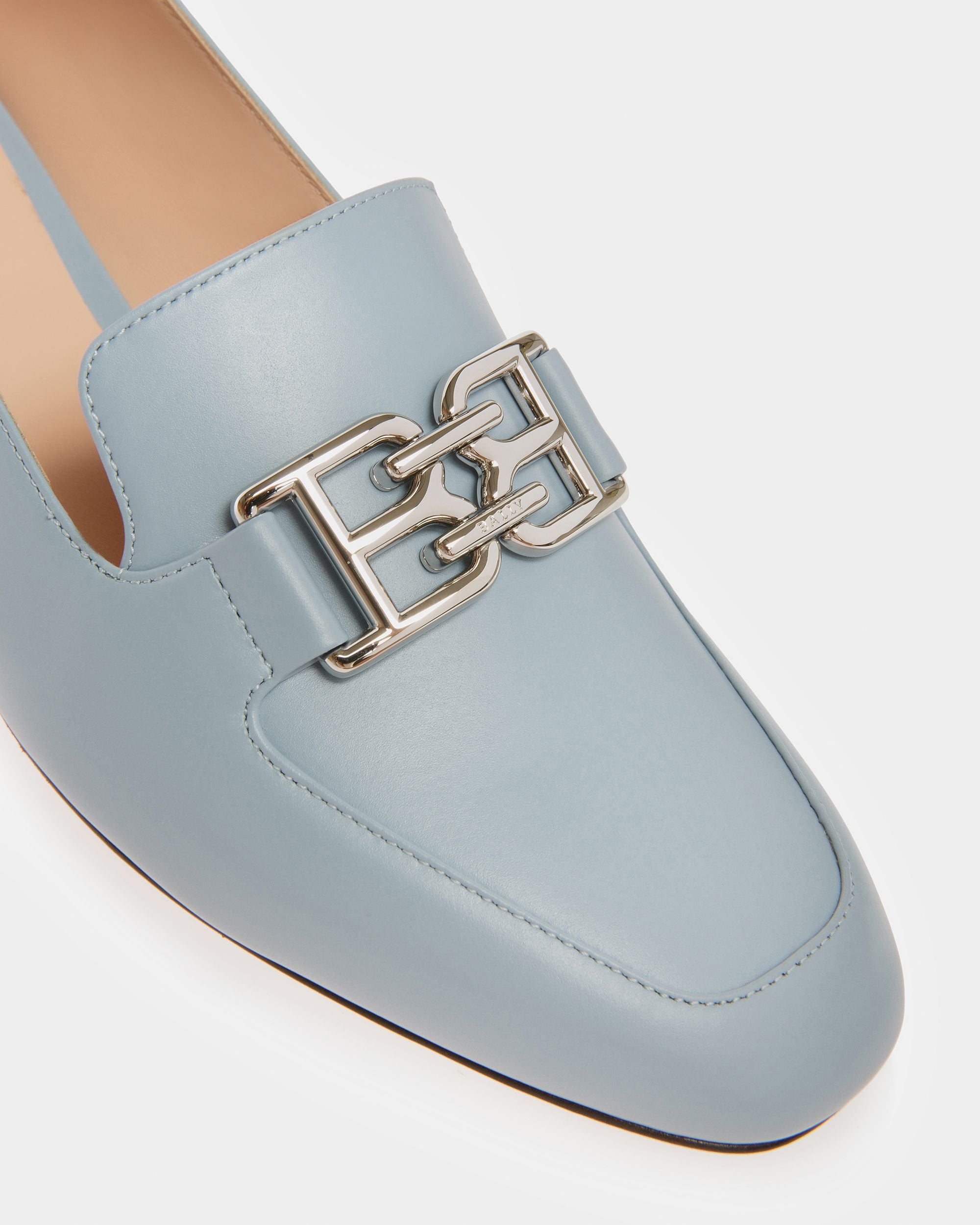 Ellah Leather Loafers In Light Blue - Women's - Bally - 05