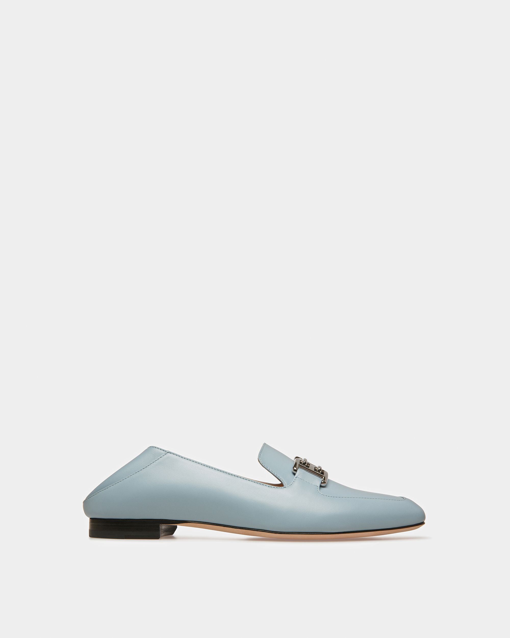 Ellah Leather Loafers In Light Blue - Women's - Bally - 07