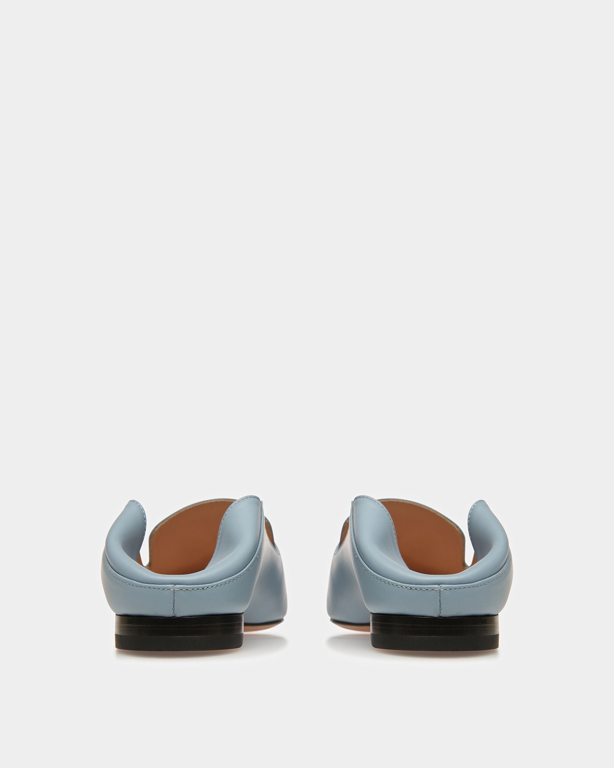 Ellah Leather Loafers In Light Blue - Women's - Bally - 08