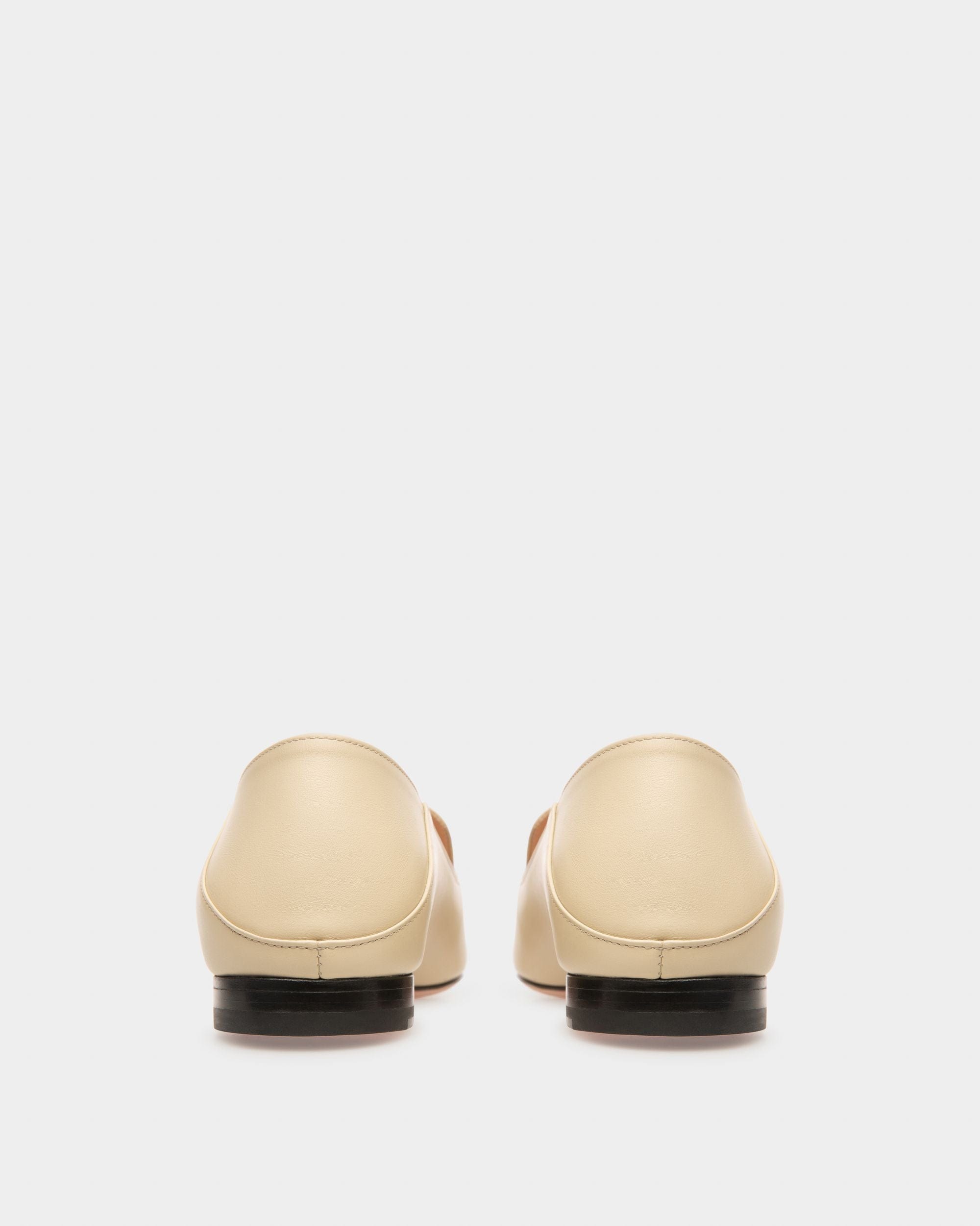 Ellah Flat Leather Loafers In Beige - Women's - Bally - 04