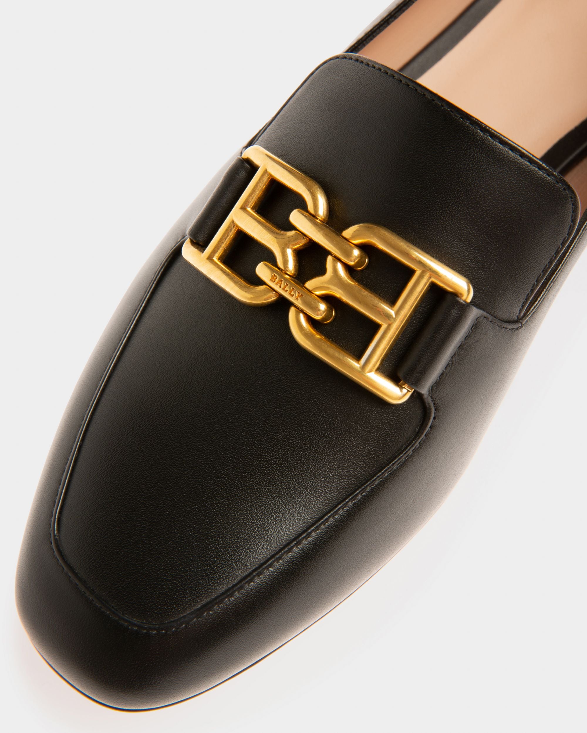 Ellah Flat Leather Loafers In Black - Women's - Bally - 04