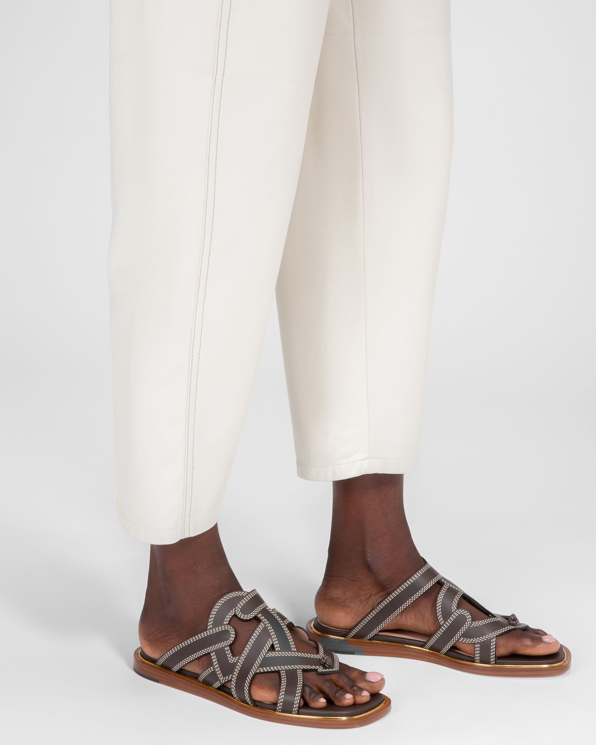 Glada Leather Flat Sandals In Brown - Women's - Bally - 06