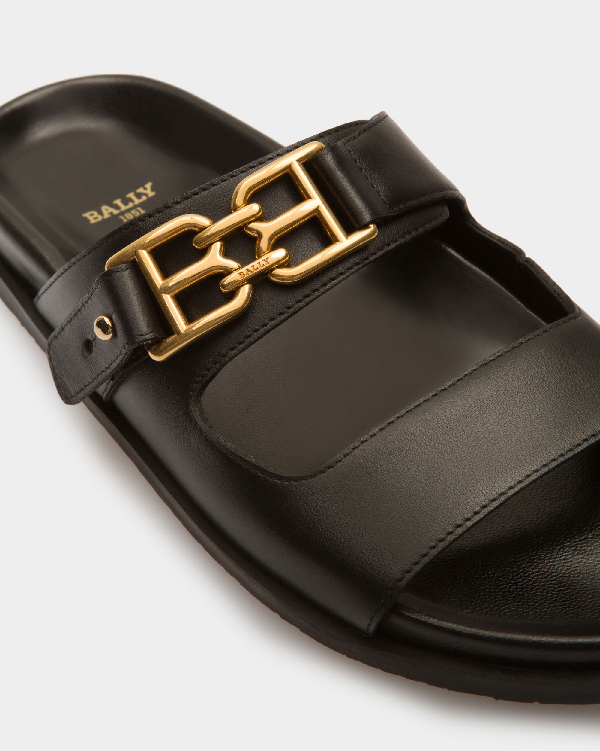Women s Emma Leather Sandals In Black Bally
