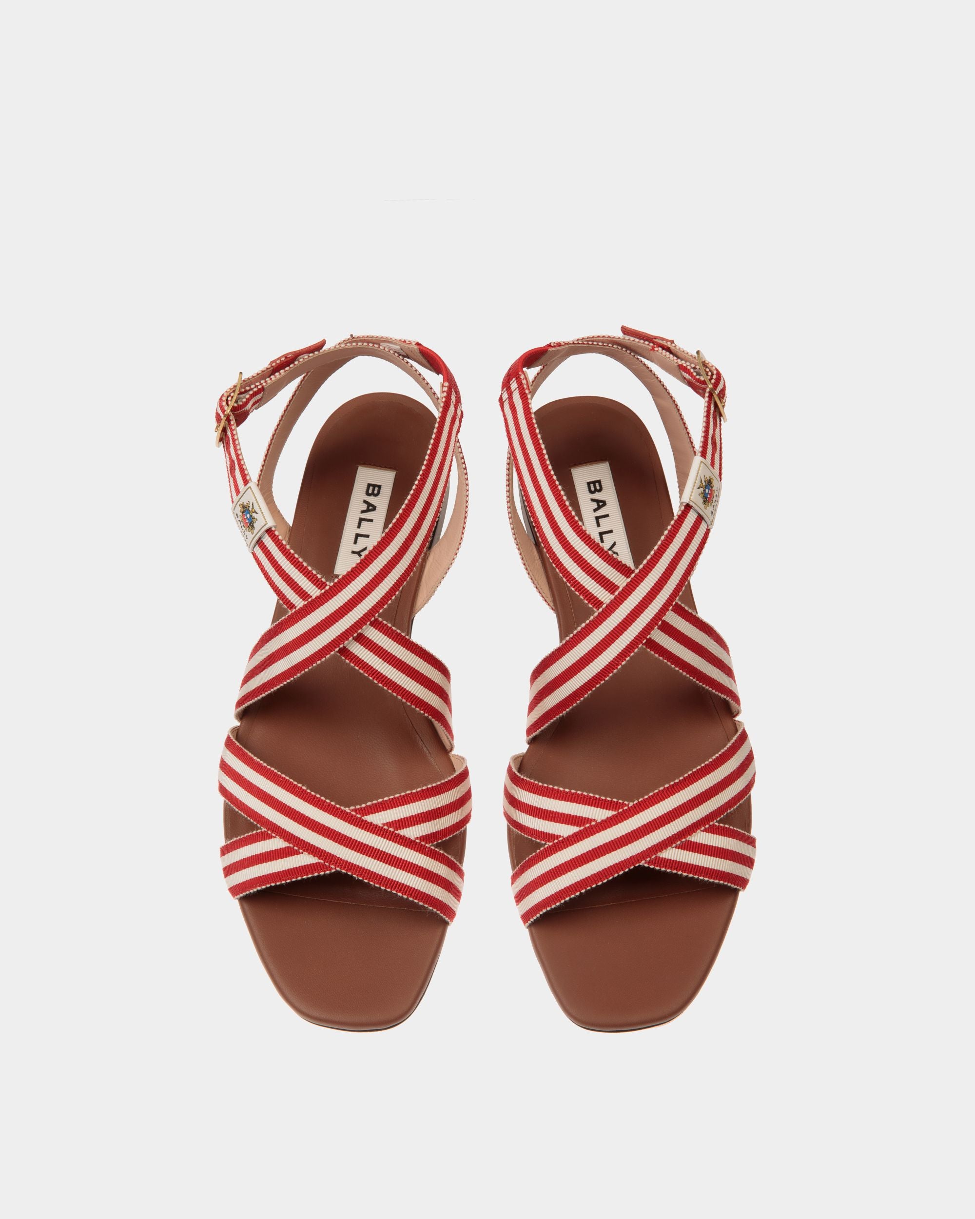 Sylt Flat Sandal in Red Fabric - Women's - Bally - 05