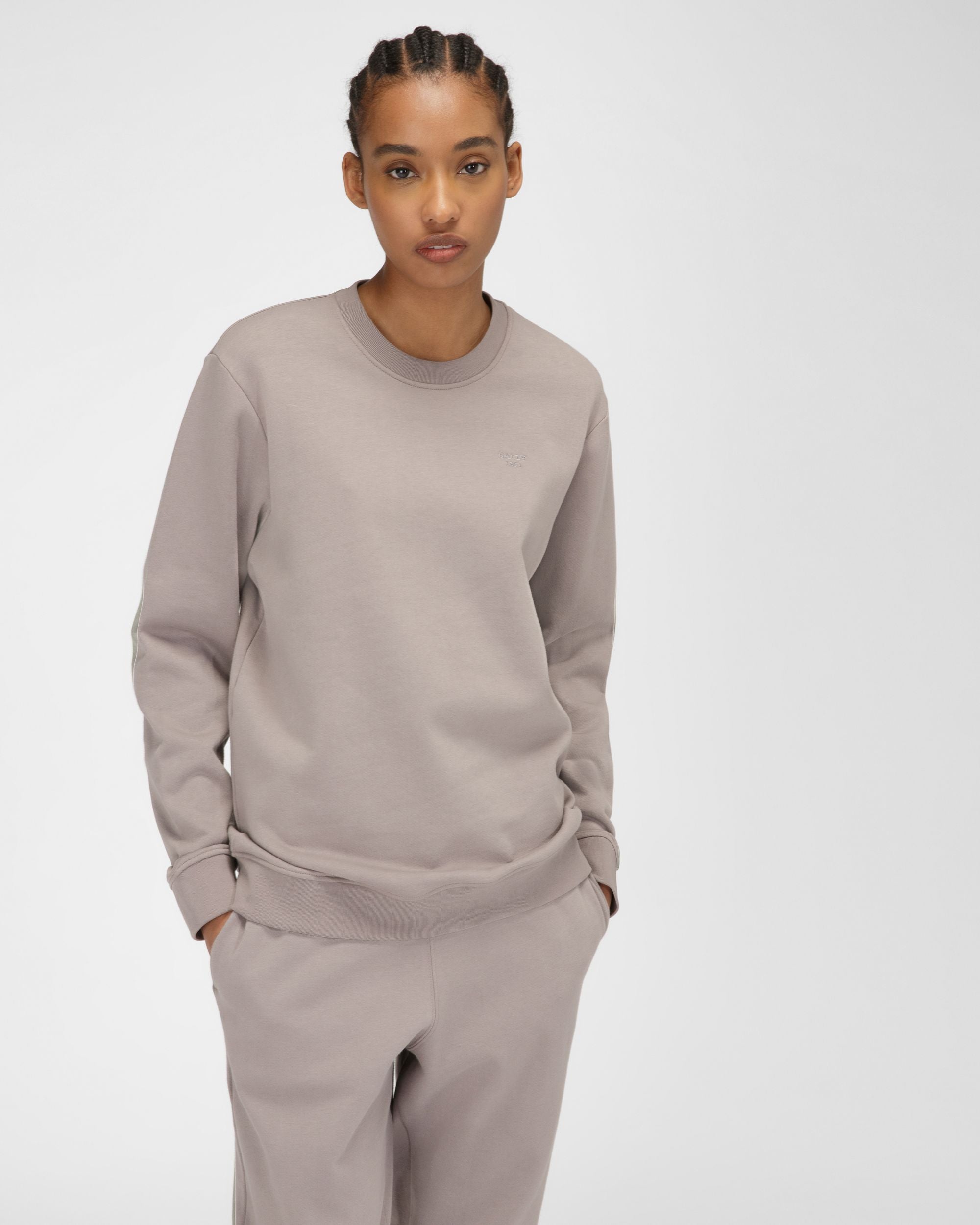 Organic Cotton Mix Sweatshirt In Grey - Women's - Bally - 01