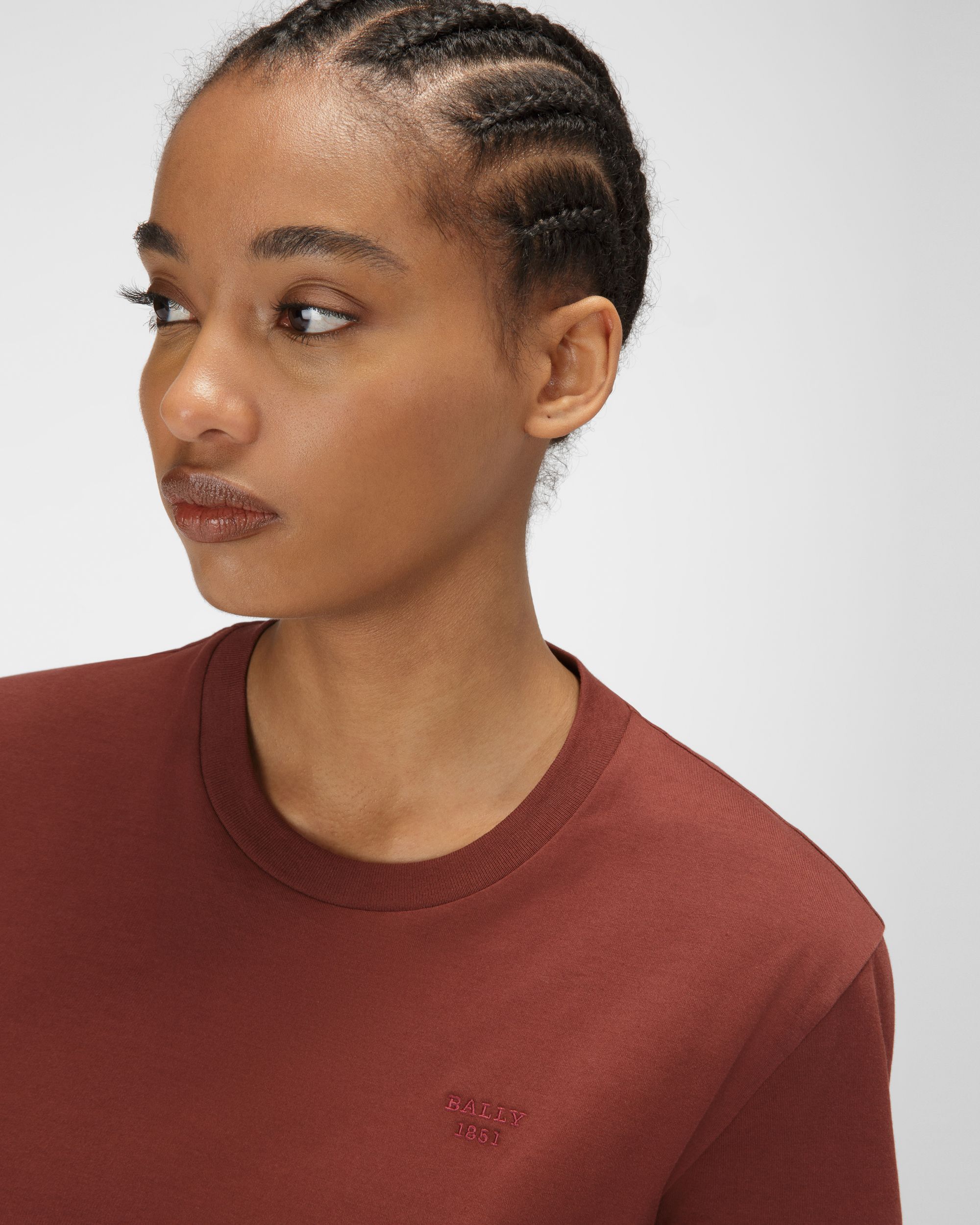 Organic Cotton T-Shirt Heritage Red - Women's - Bally - 02