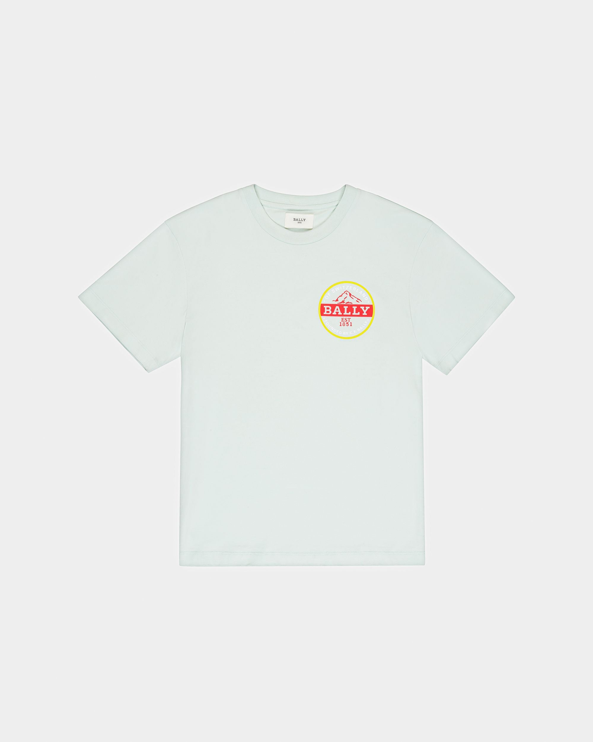 Cotton Logo T-Shirt In Blue - Women's - Bally - 02