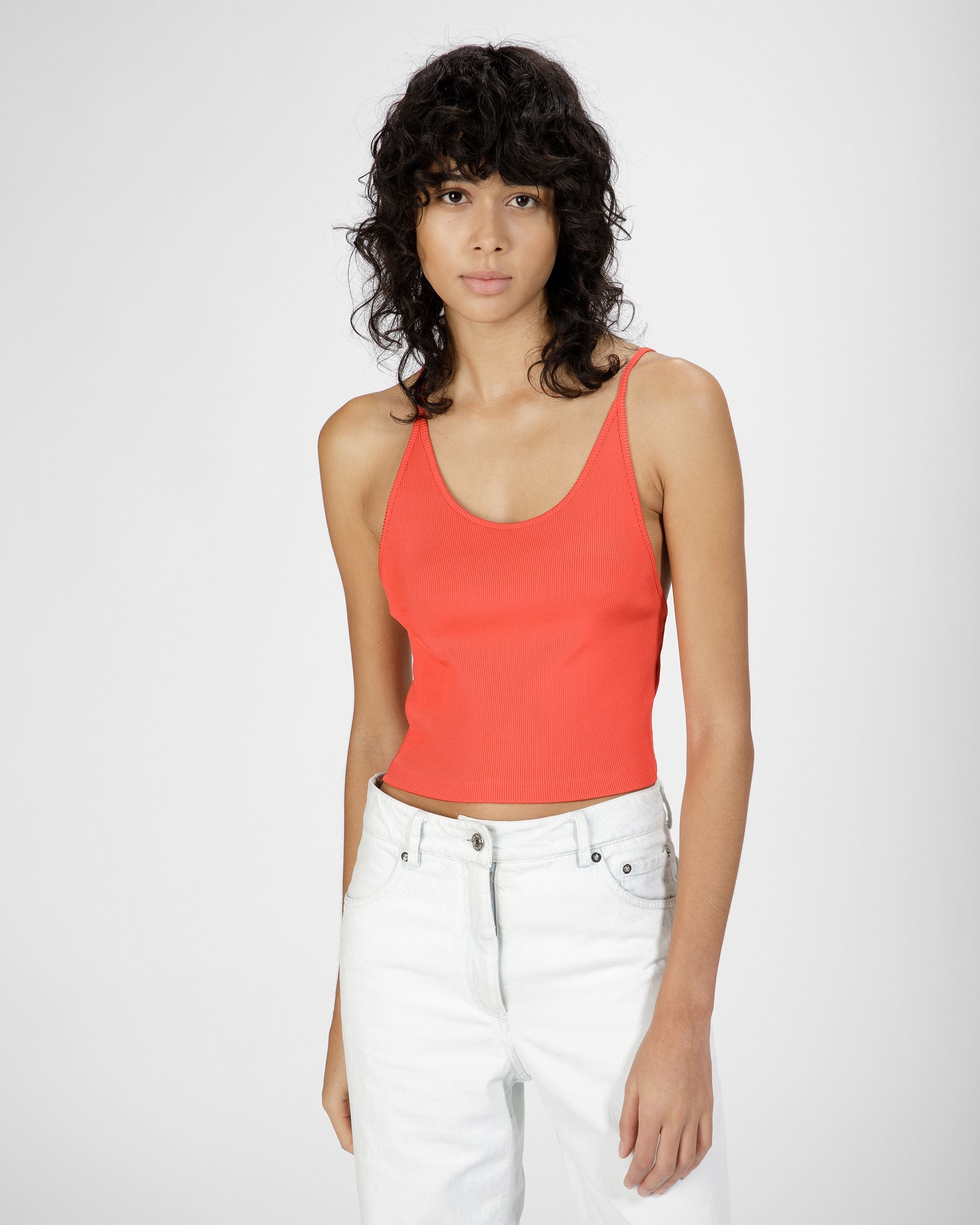 Mixed Blend Tank Top In Orange - Women's - Bally - 03