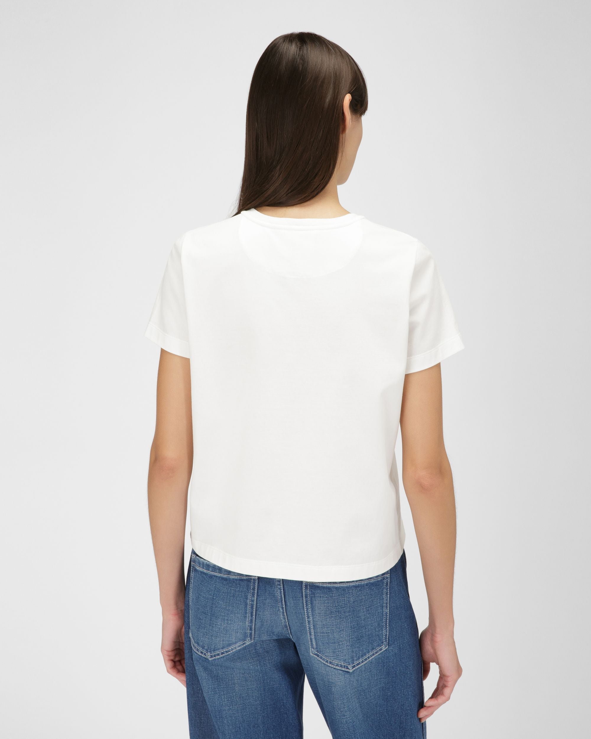 Organic Cotton T-Shirt In Bone - Women's - Bally - 03