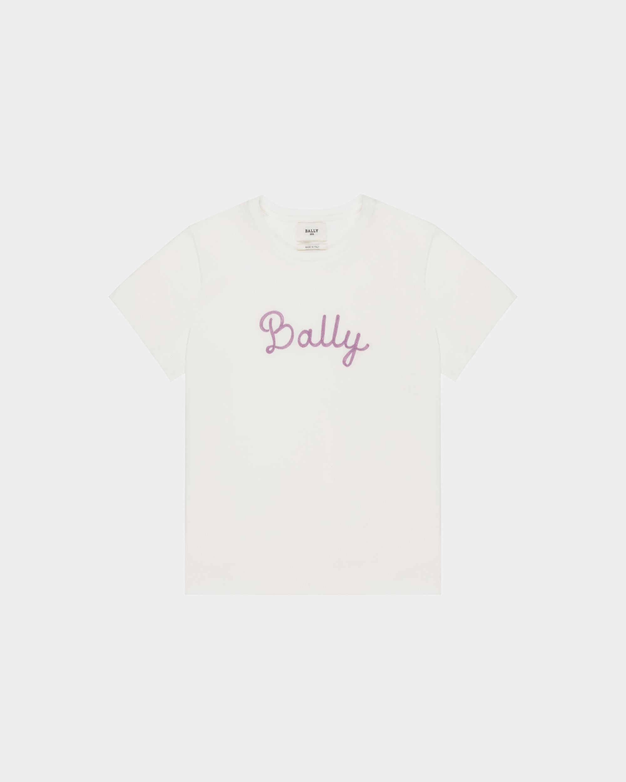 Organic Cotton T-Shirt In Bone - Women's - Bally - 04