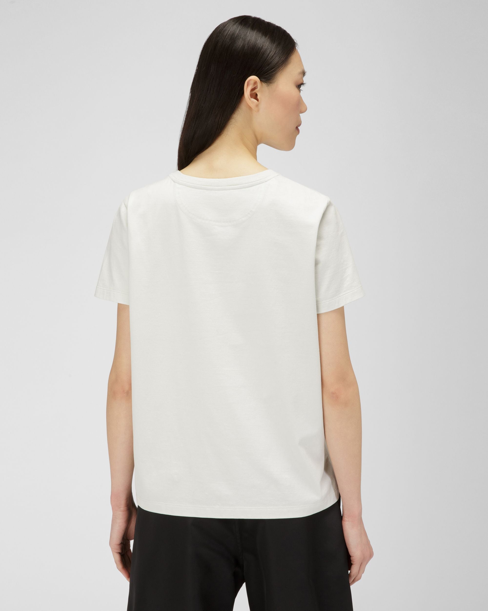Cotton T-Shirt In Bone - Women's - Bally - 03