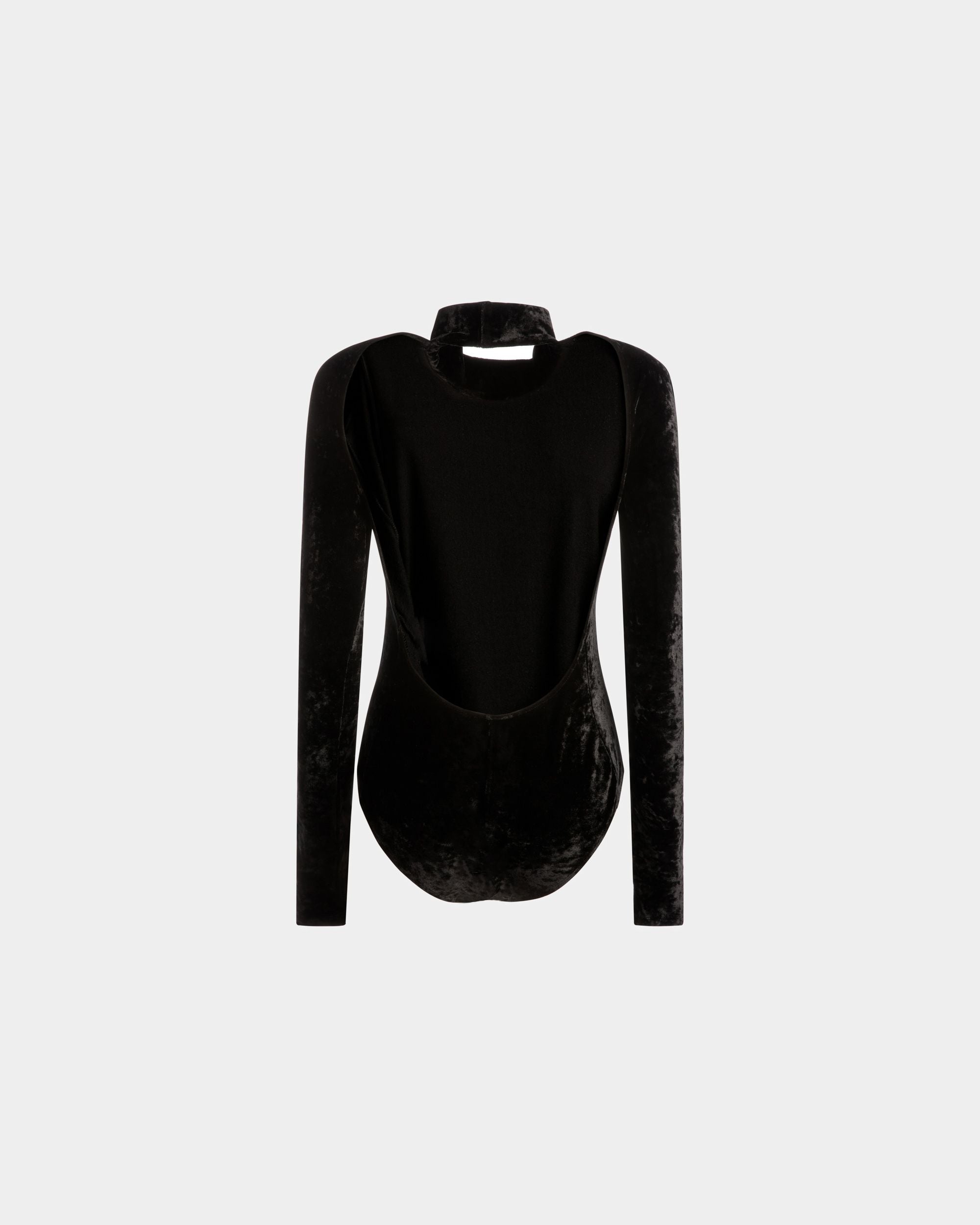 High Neck Bodysuit In Black Velvet - Women's - Bally - 06