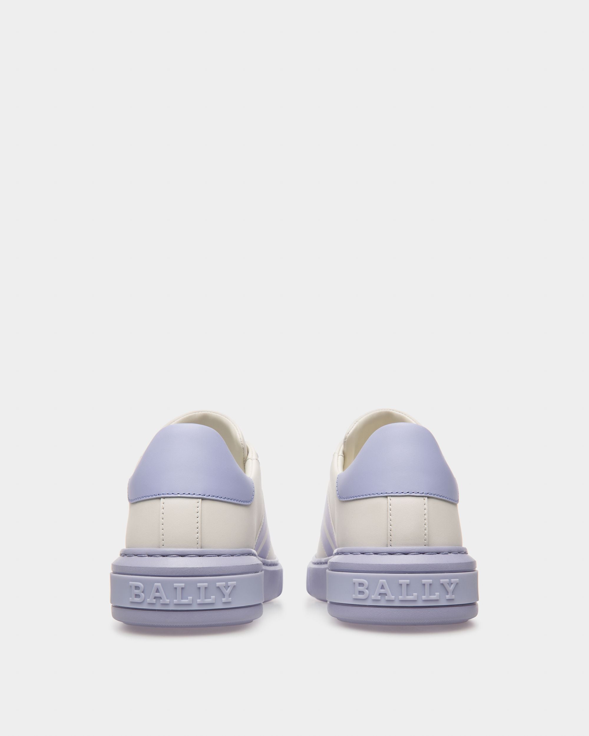 Myra Leather Sneakers In White & Lilac - Women's - Bally - 04