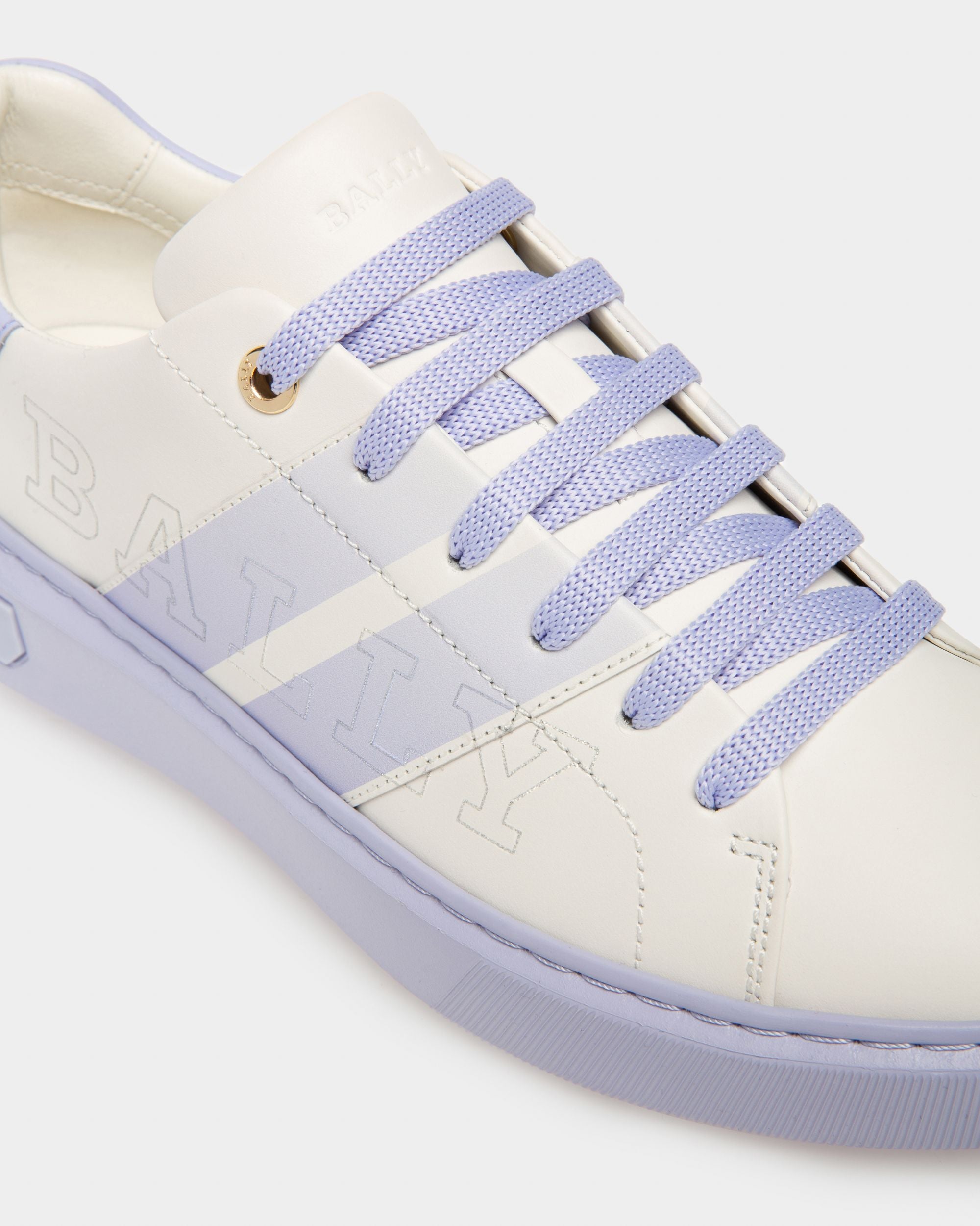 Myra Leather Sneakers In White & Lilac - Women's - Bally - 06